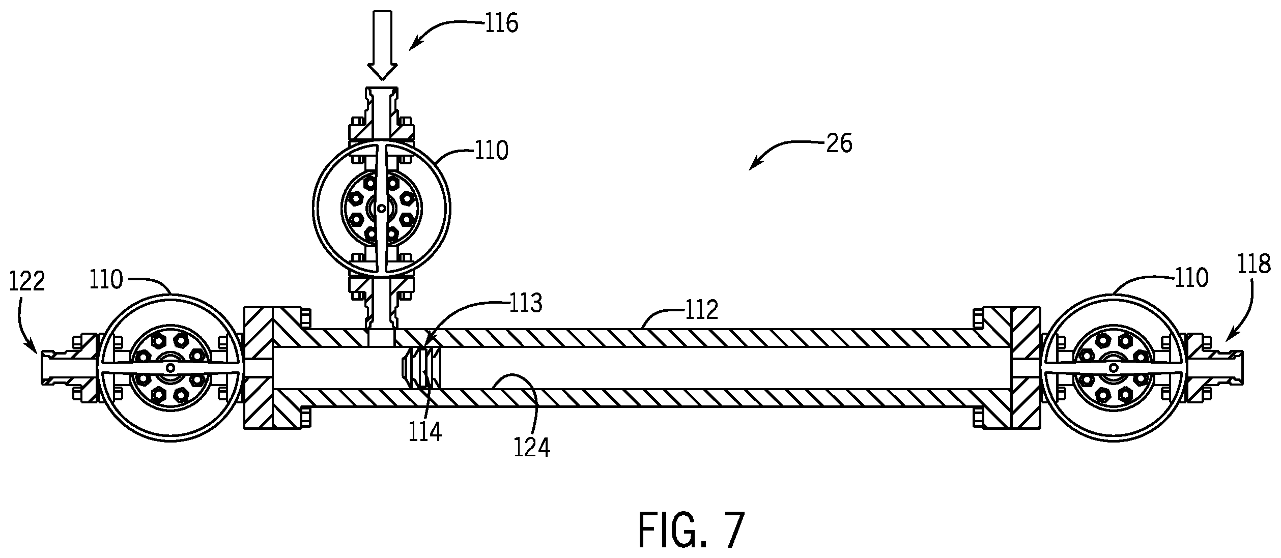 Patent US12129750 Figure 7 – Apparatus and method of disbursing materials into a wellbore