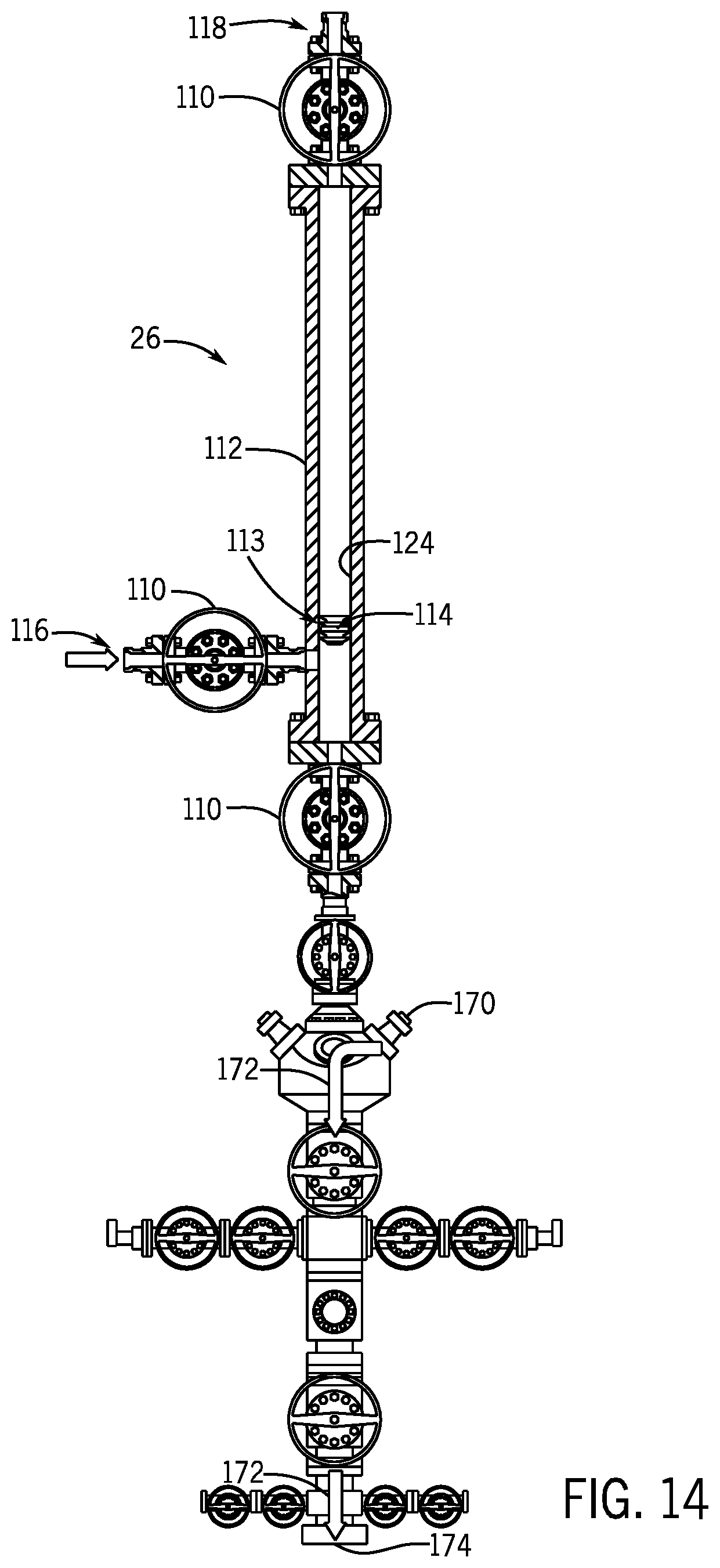 Patent US12129750 Figure 14 – Apparatus and method of disbursing materials into a wellbore