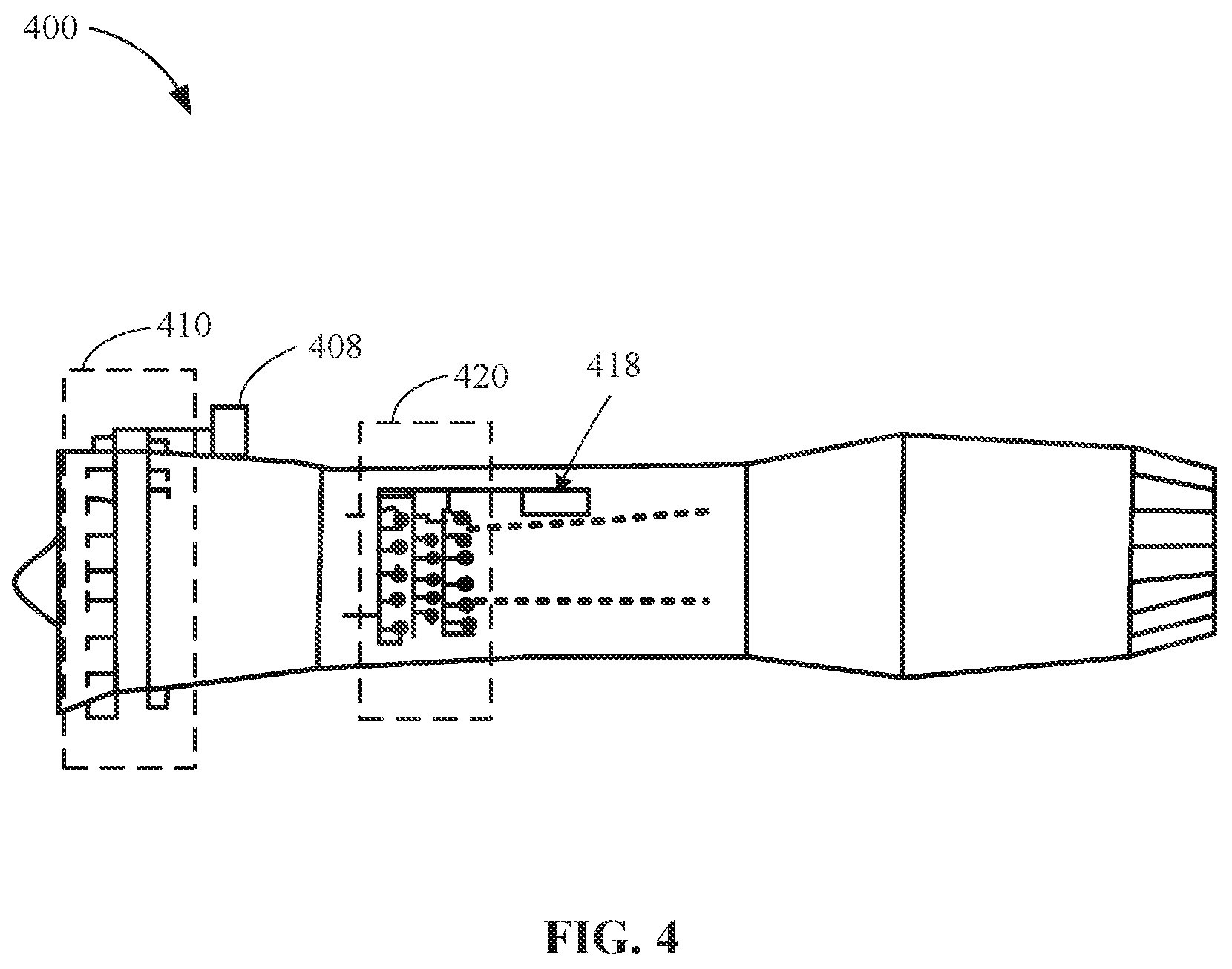 Patent US12129762 Figure 4 – Turbine engine compressor variable geometry system with split actuation