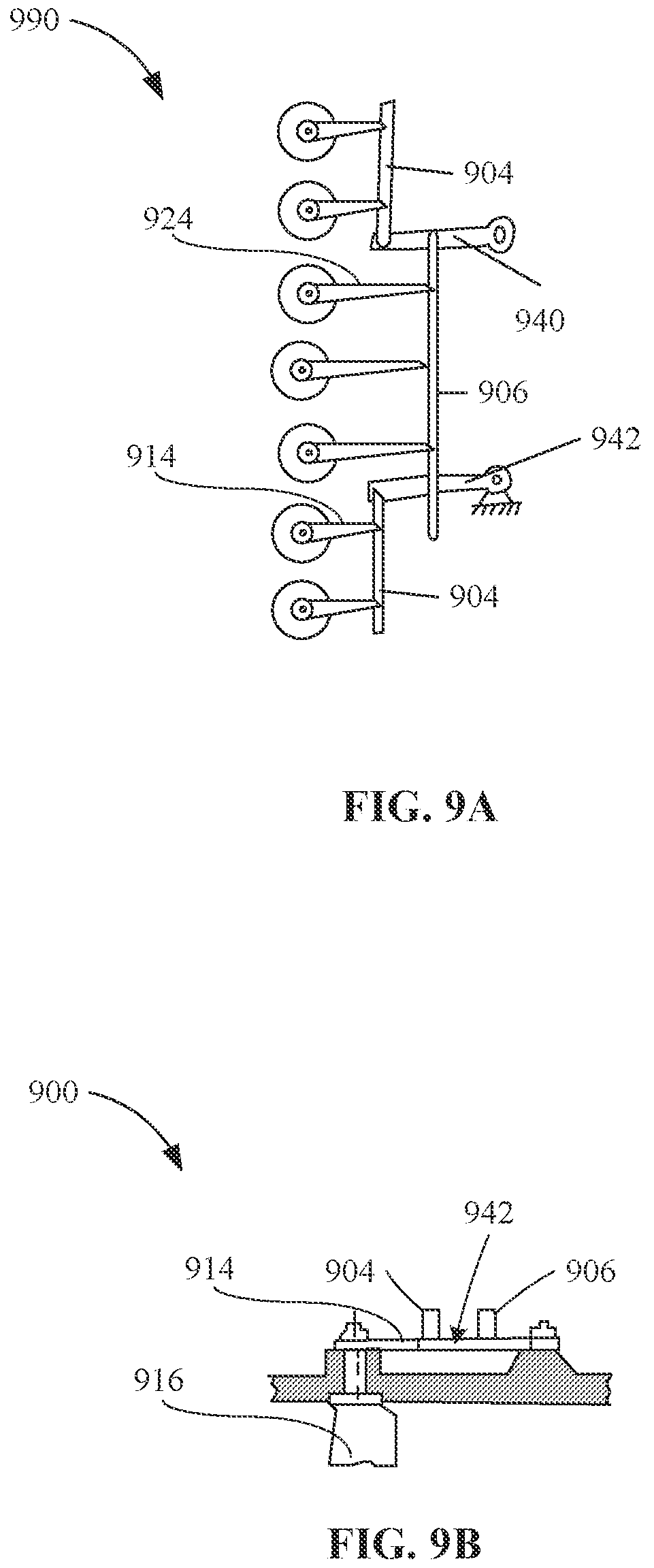 Patent US12129762 Figure 9 – Turbine engine compressor variable geometry system with split actuation