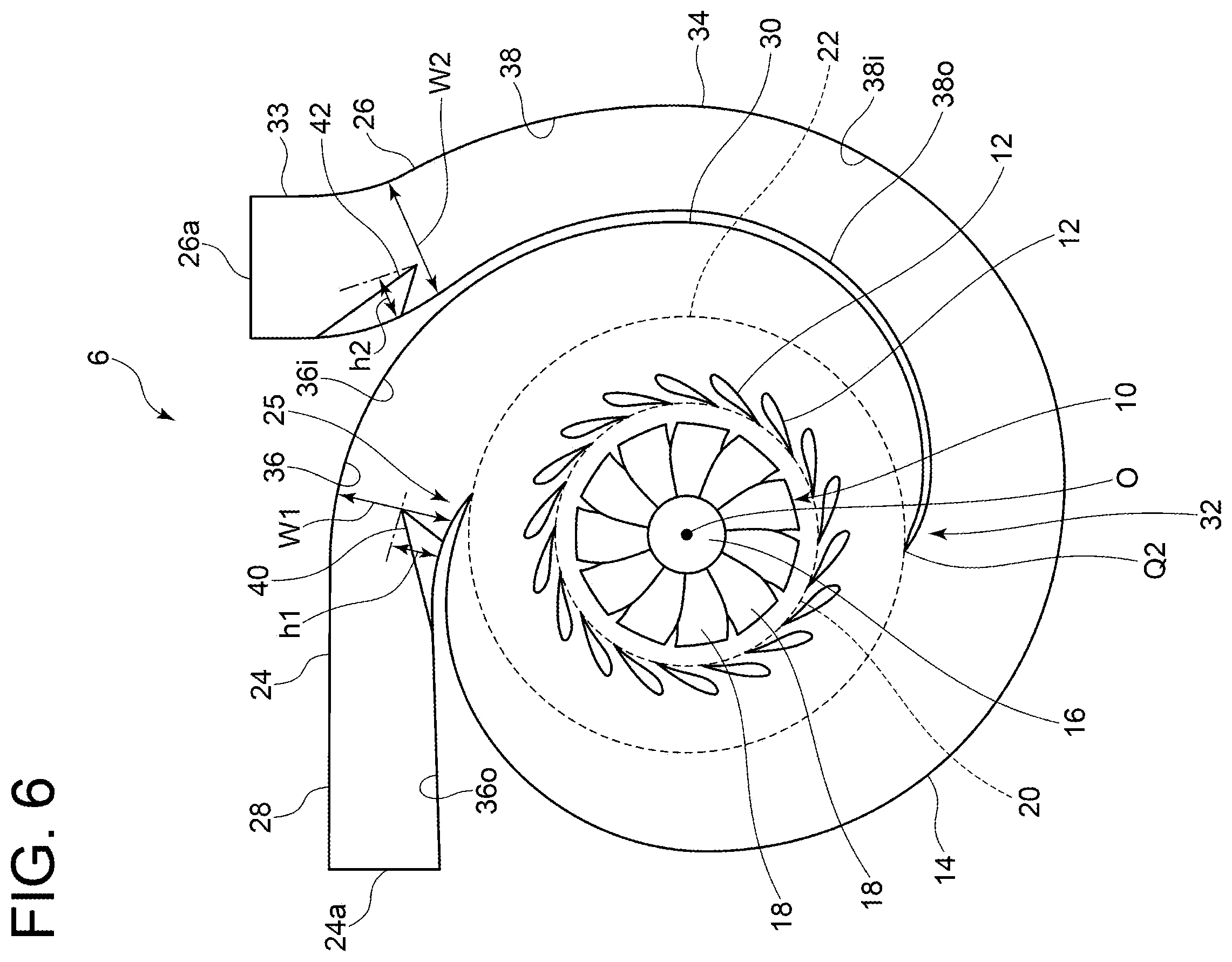 Patent US12129764 Figure 6 – Turbocharger gas casing and turbocharger