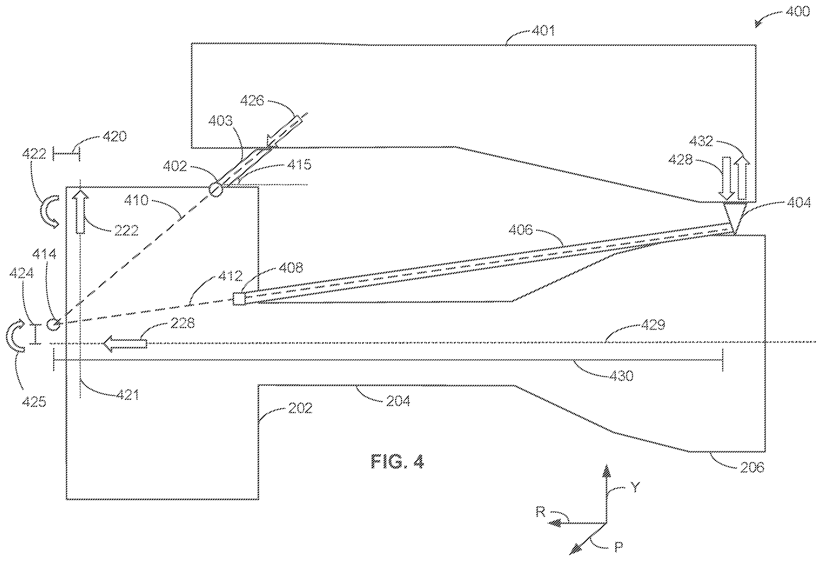 Patent US12129767 Figure 4 – Gas turbine mounting configurations for bending mitigation