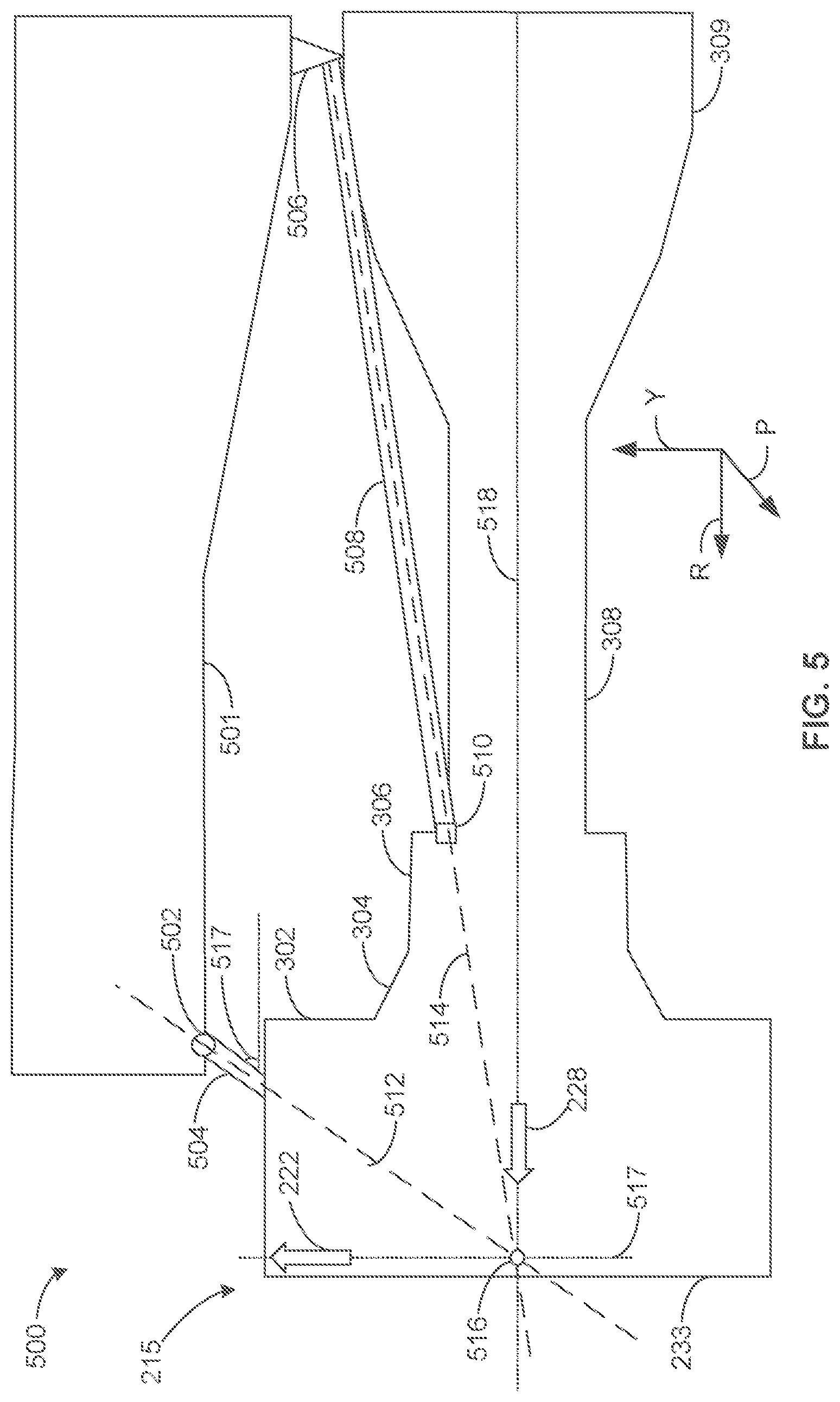 Patent US12129767 Figure 5 – Gas turbine mounting configurations for bending mitigation