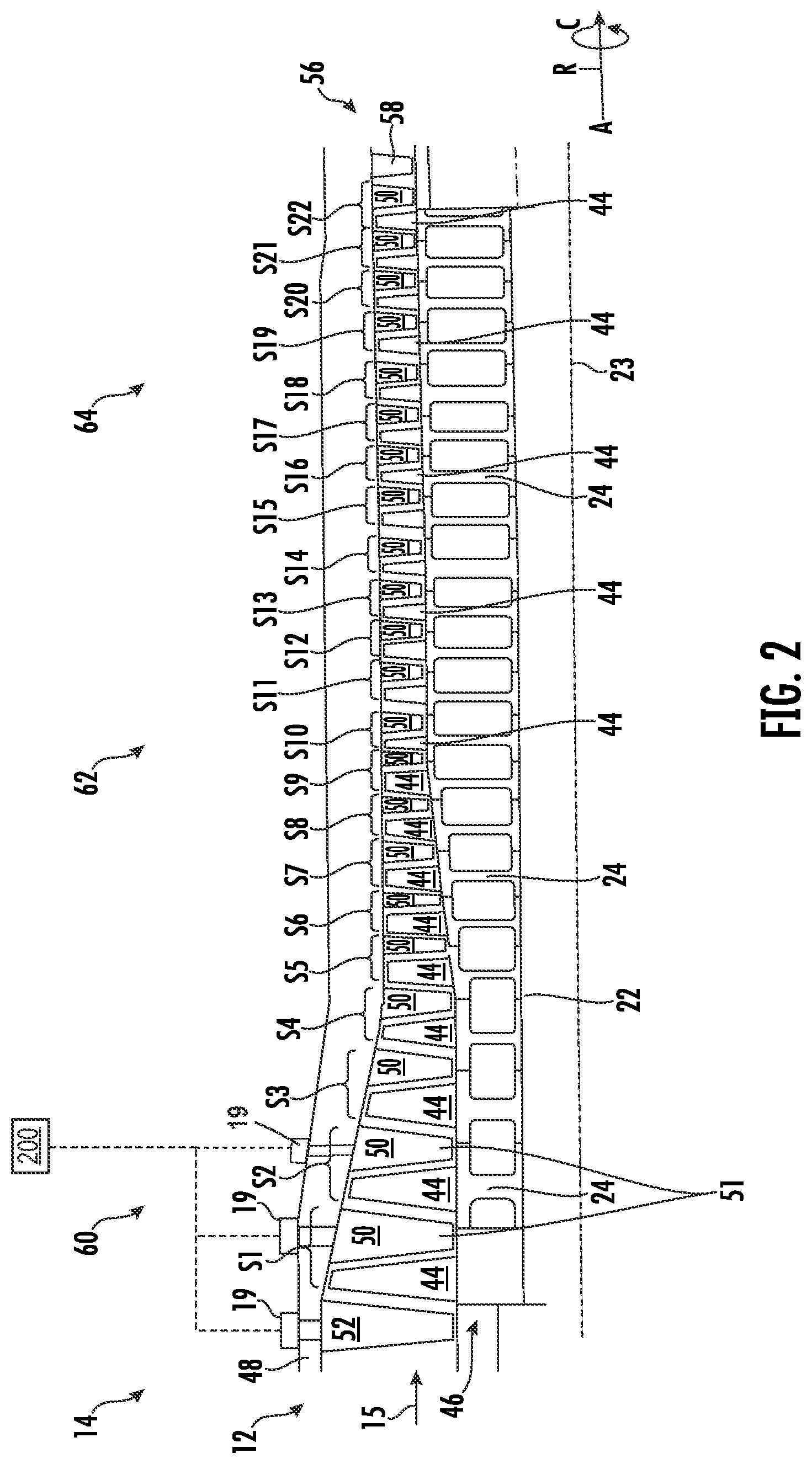 Patent US12129770 Figure 2 – Compressor stator vane airfoils