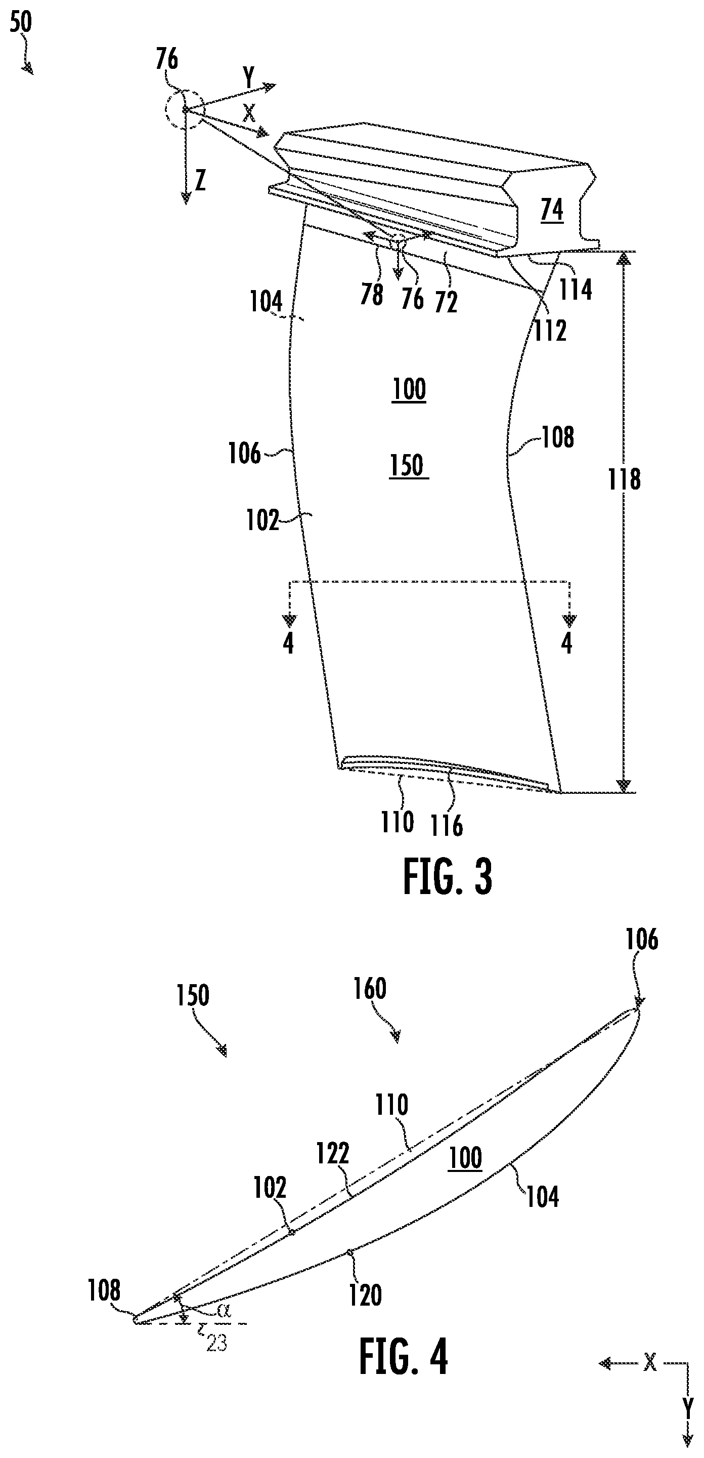 Patent US12129770 Figure 3 – Compressor stator vane airfoils