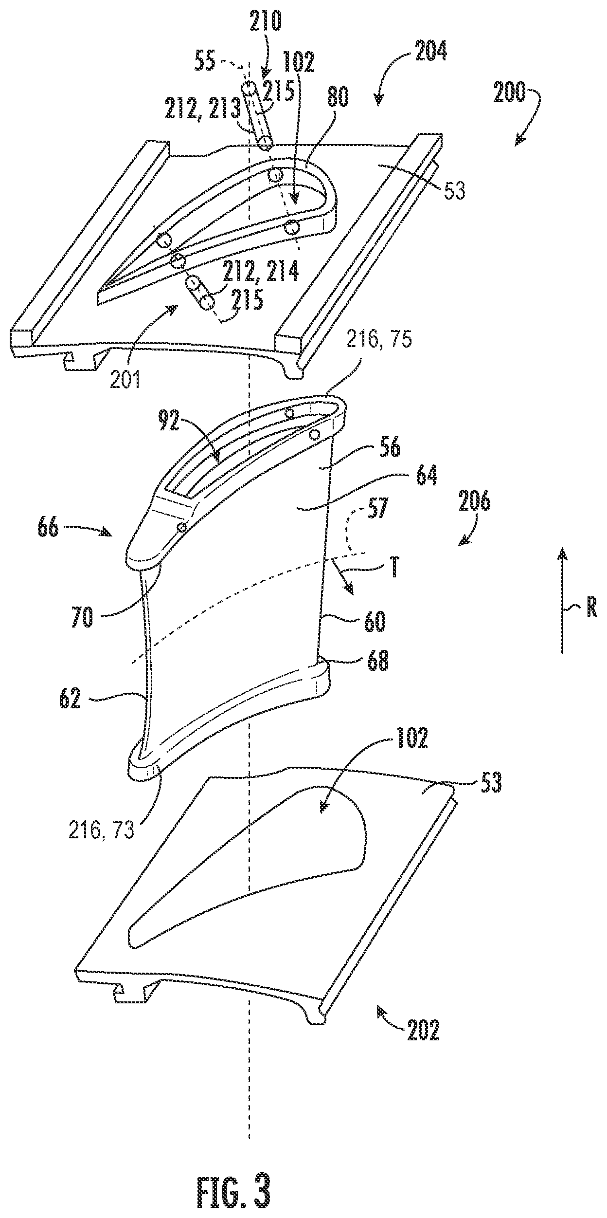 Patent US12129771 Figure 3 – Stator vane assembly having mechanical retention device