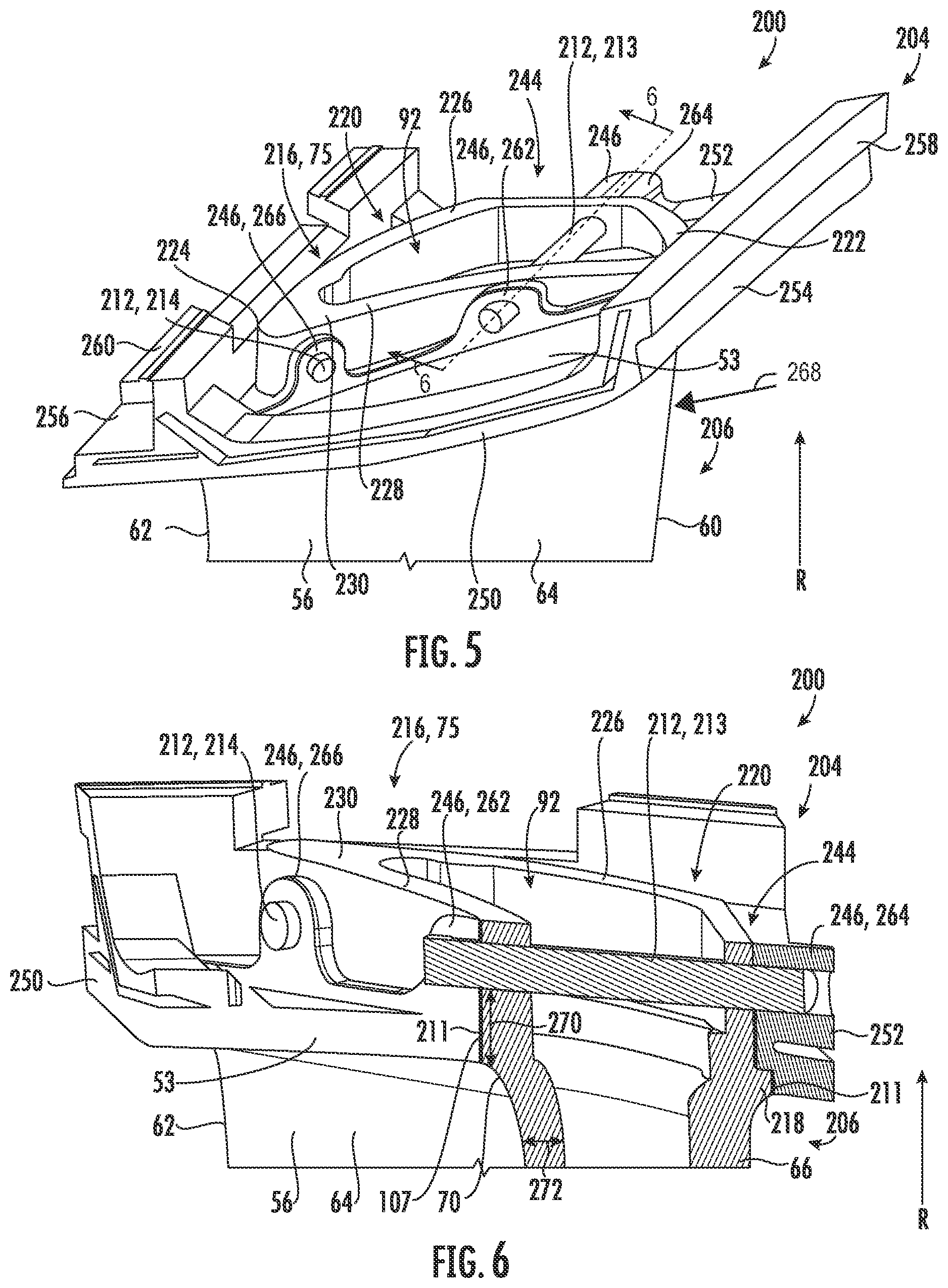 Patent US12129771 Figure 5 – Stator vane assembly having mechanical retention device