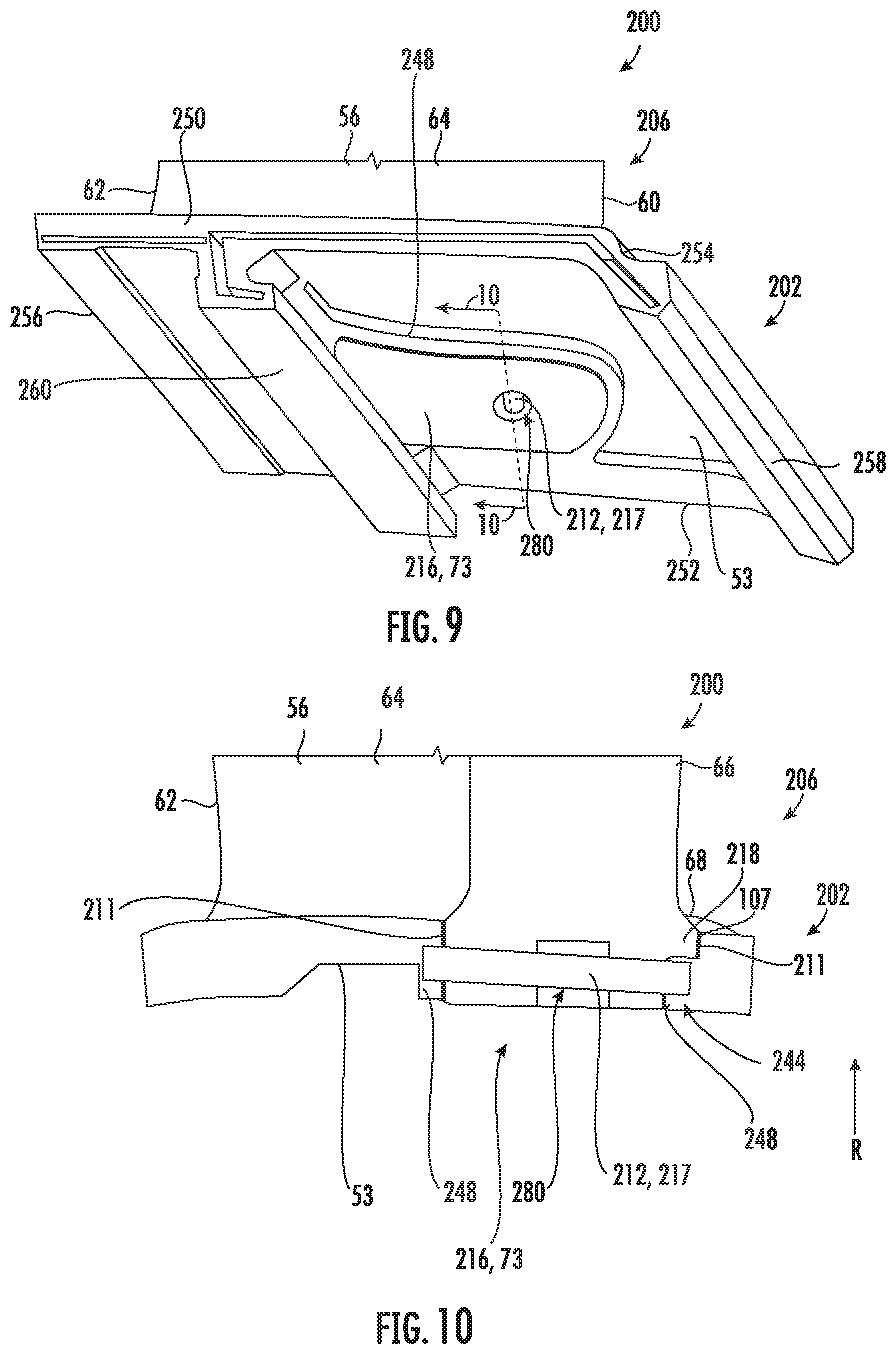 Patent US12129771 Figure 7 – Stator vane assembly having mechanical retention device