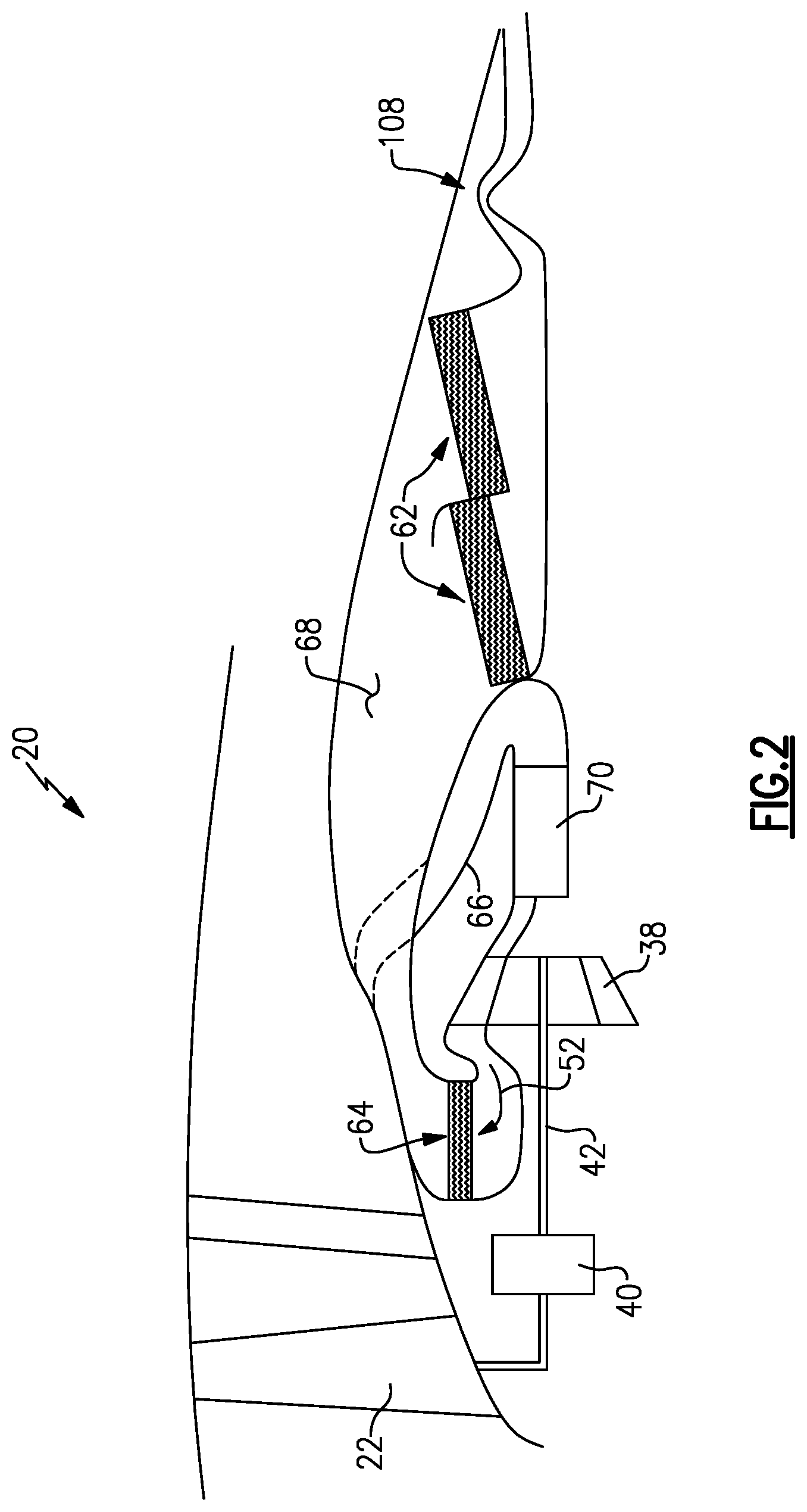 Patent US12129774 Figure 2 – Hydrogen fueled turbine engine pinch point water separator