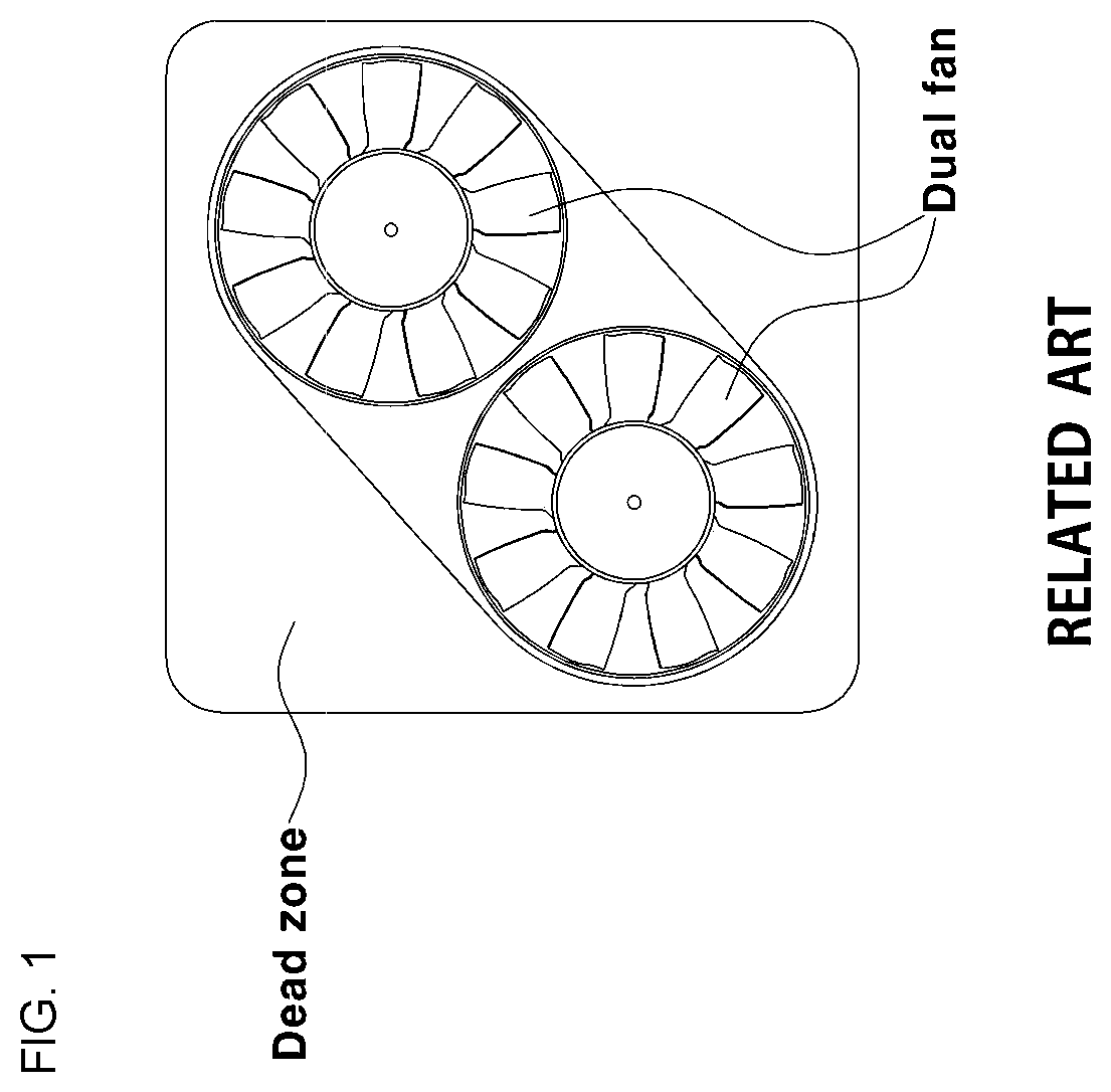 Patent US12129784 Figure 1 – Cooling fan for vehicle