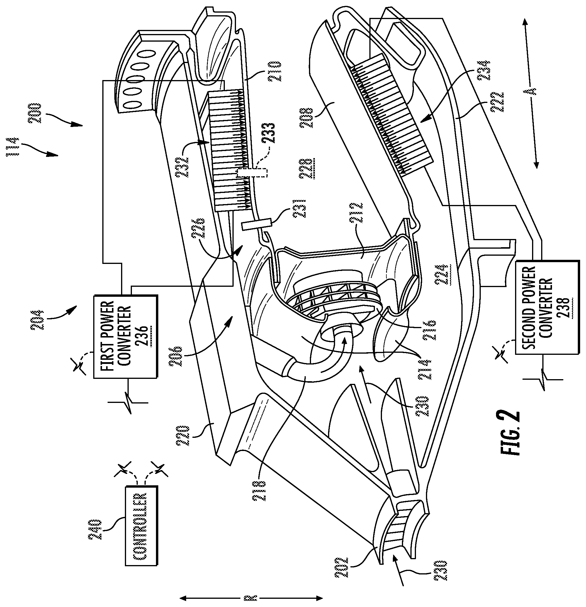 Patent US12129789 Figure 2 – Systems and method of operating a fuel cell assembly, a gas turbine engine, or both
