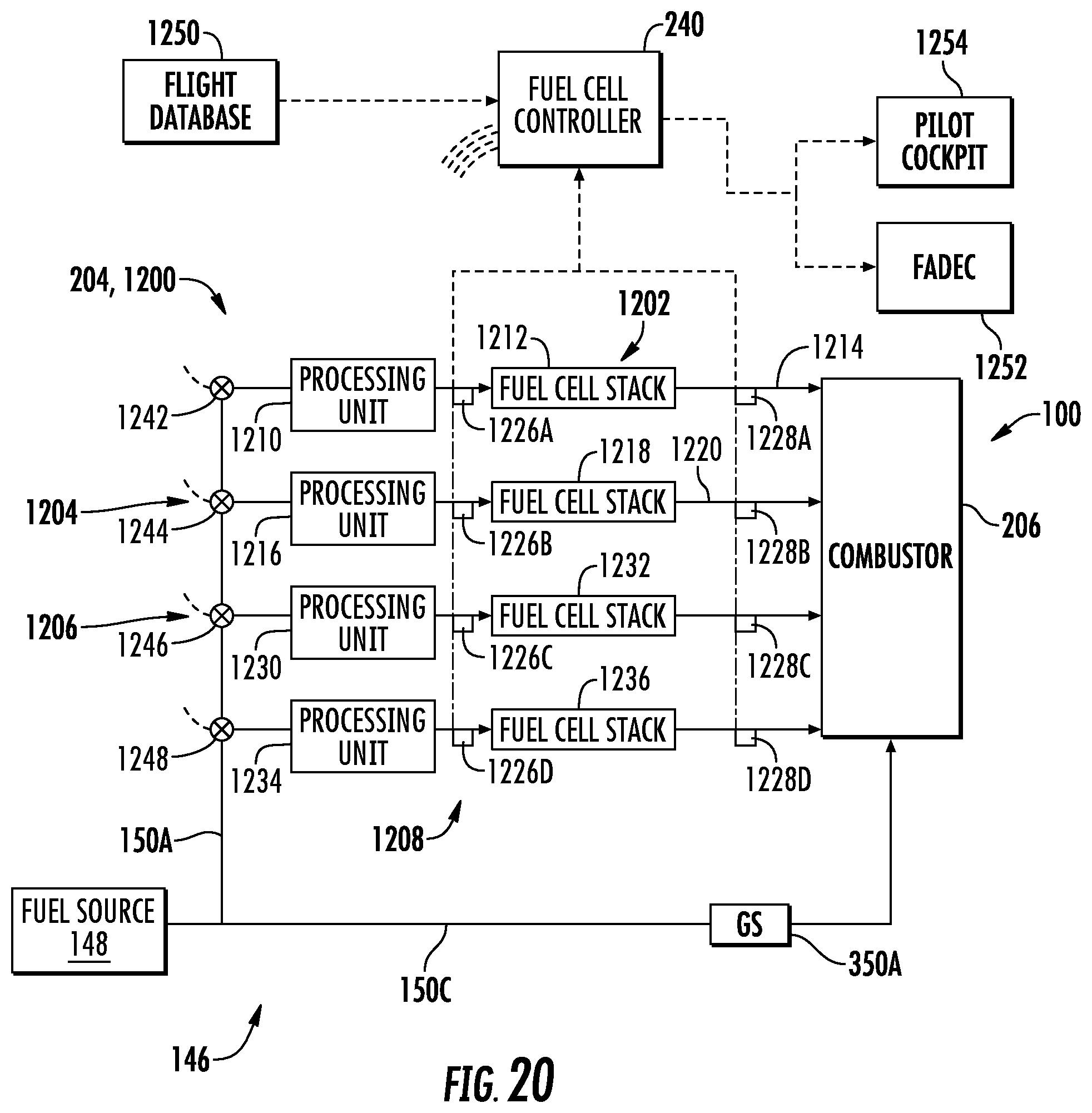 Patent US12129789 Figure 17 – Systems and method of operating a fuel cell assembly, a gas turbine engine, or both