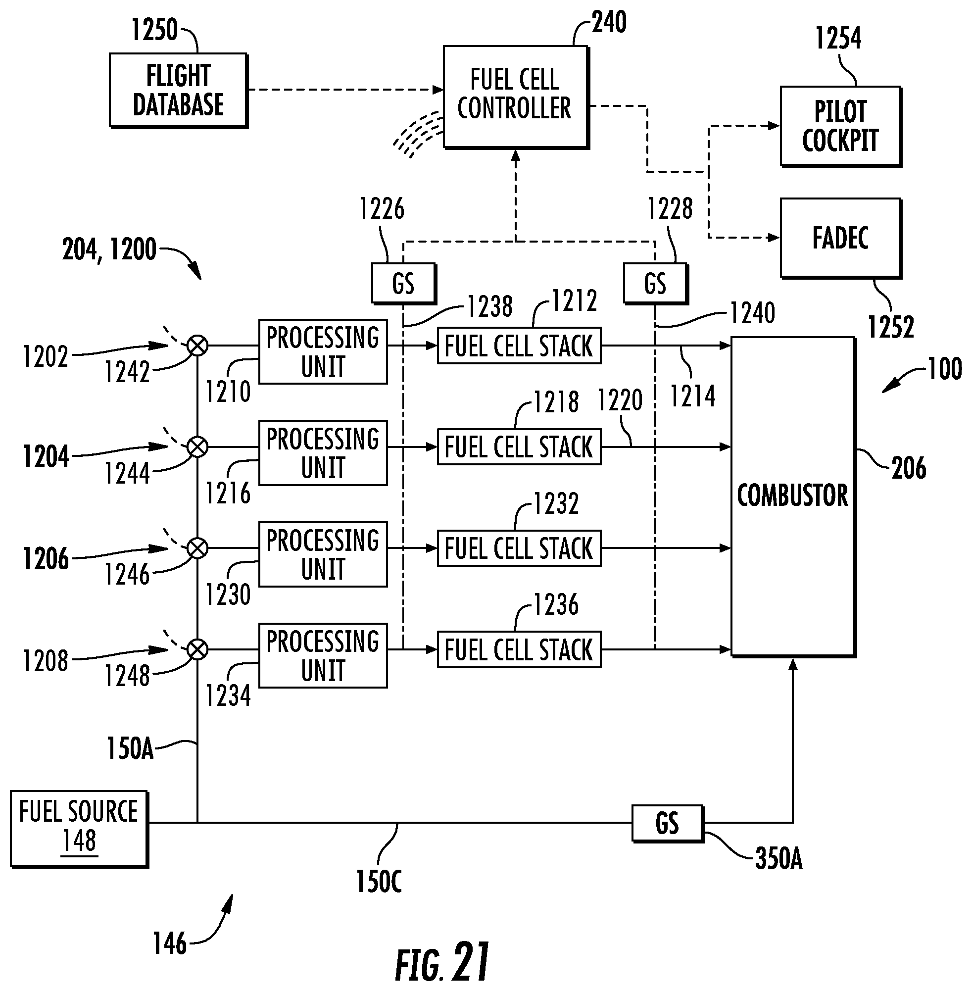 Patent US12129789 Figure 18 – Systems and method of operating a fuel cell assembly, a gas turbine engine, or both