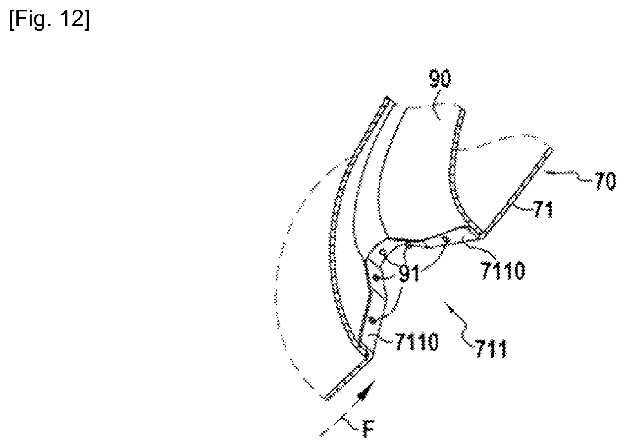 Patent US12129793 Figure 10 – Manufacture of an air inlet lip or ring sector of an air inlet lip incorporating openings with turned-in edges