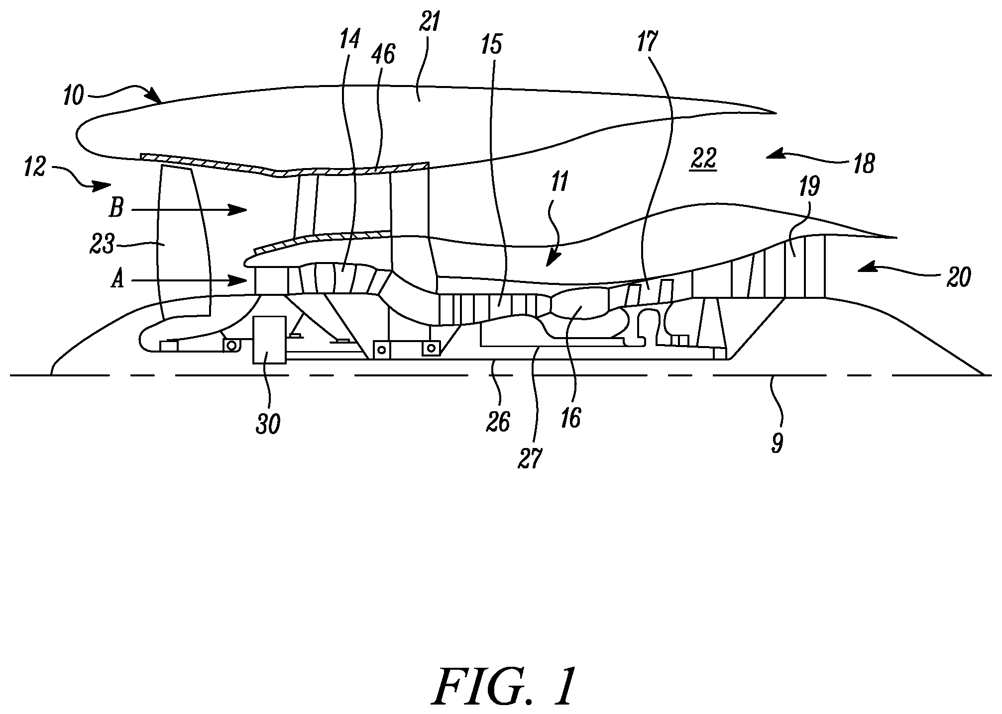 Patent US12129794 — Vane assembly for a gas turbine engine — Figure 1
