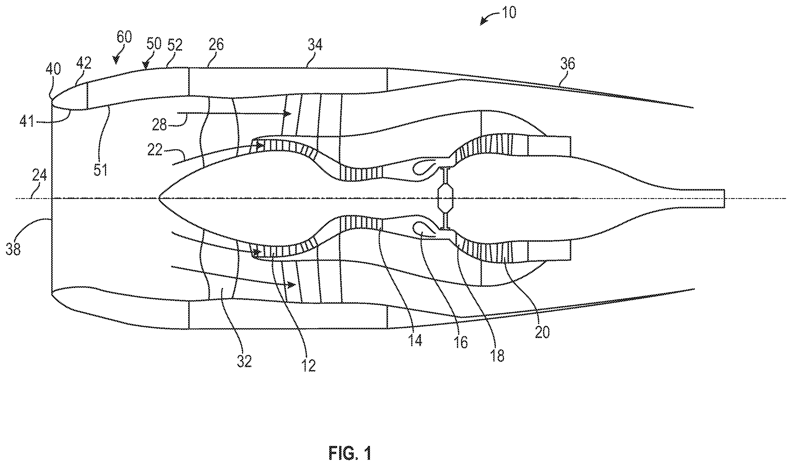 Patent US12129795 Figure 1 – Air inlet duct for a nacelle of an aircraft propulsion assembly