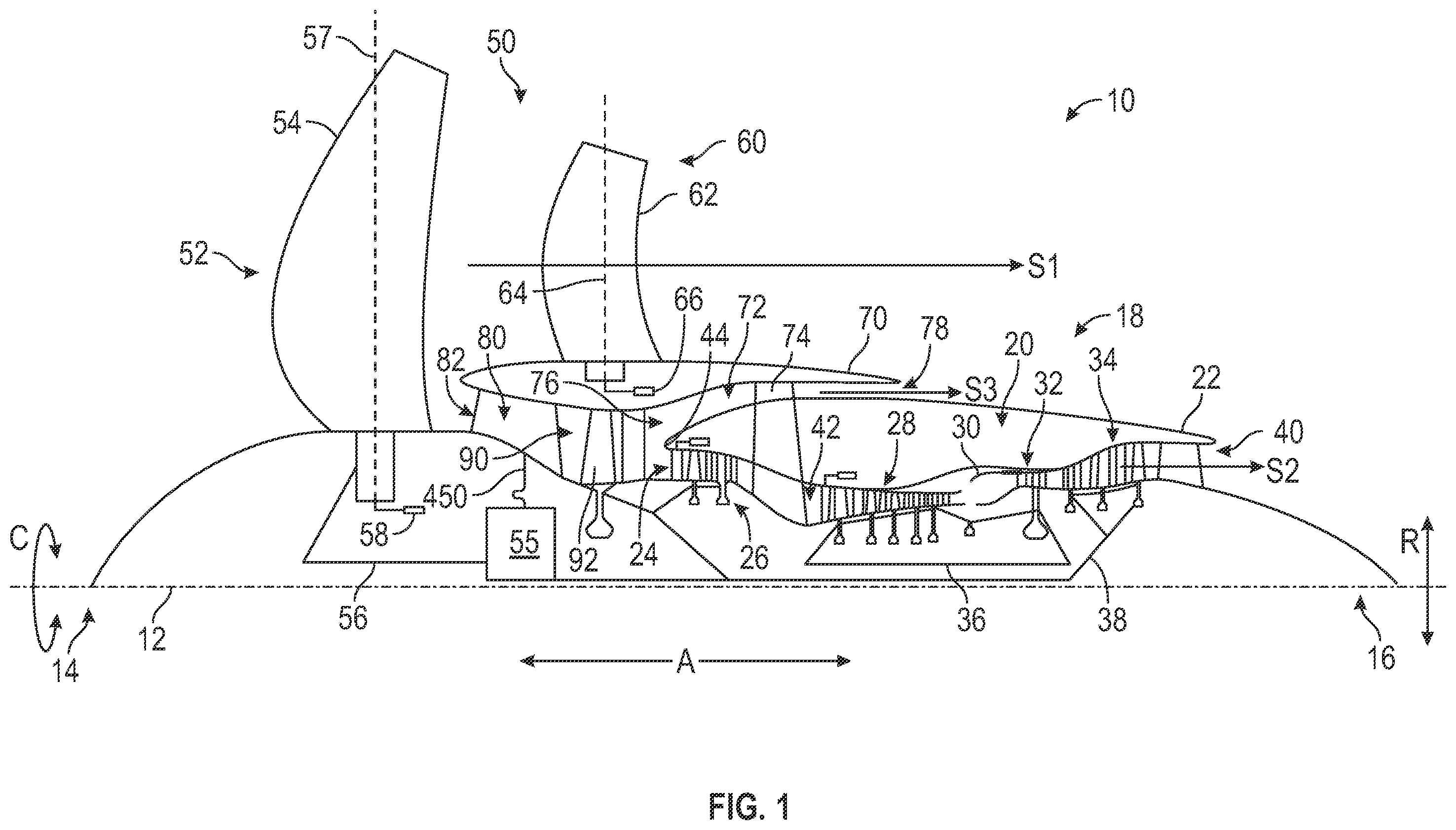 Patent US12129803 Figure 1 – Gearbox assembly