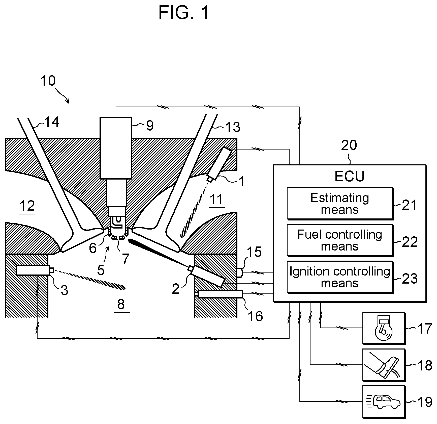 Patent US12129809 Figure 1 – Engine control device