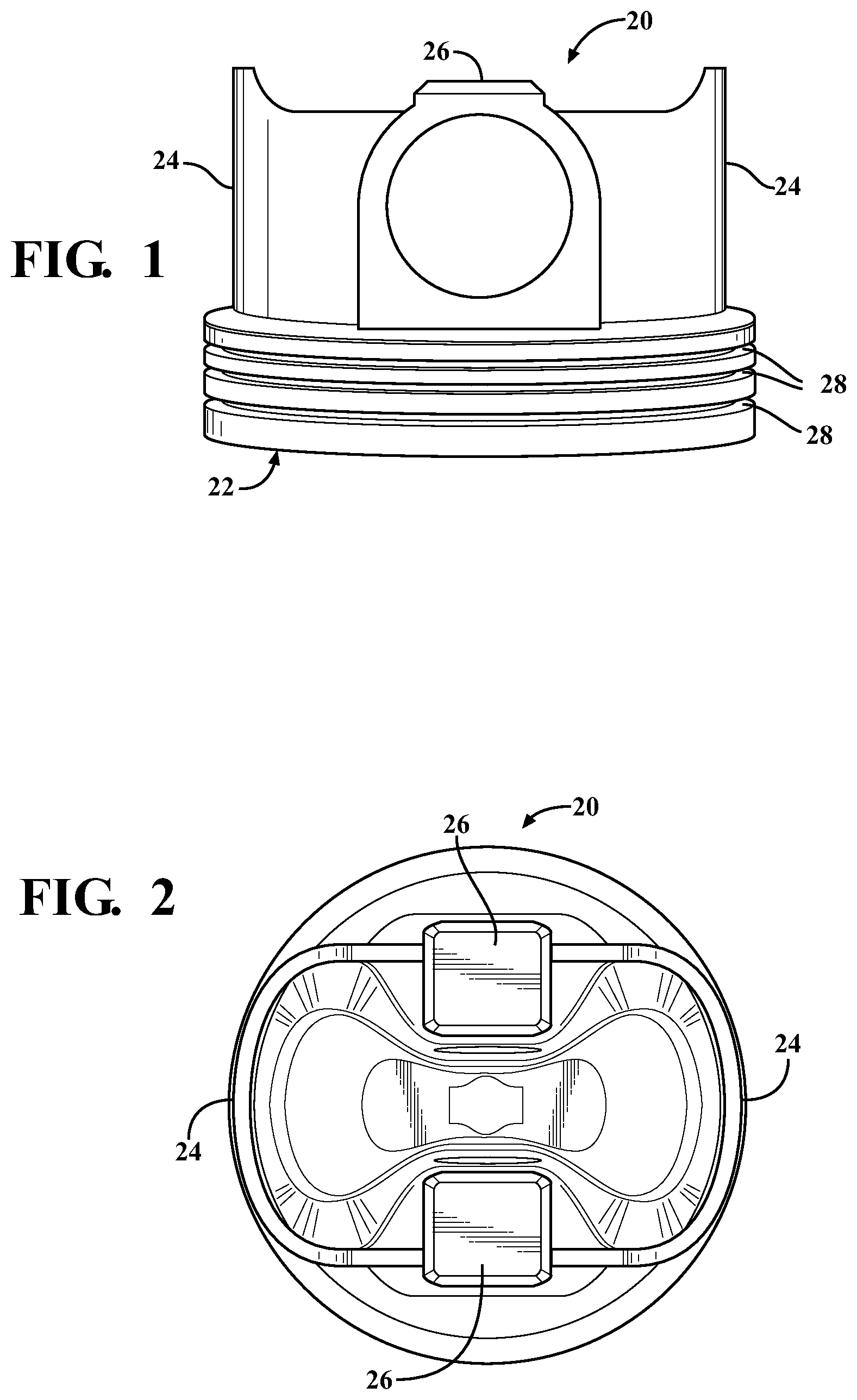 Patent US12129811 Figure 1 – Piston made using additive manufacturing techniques