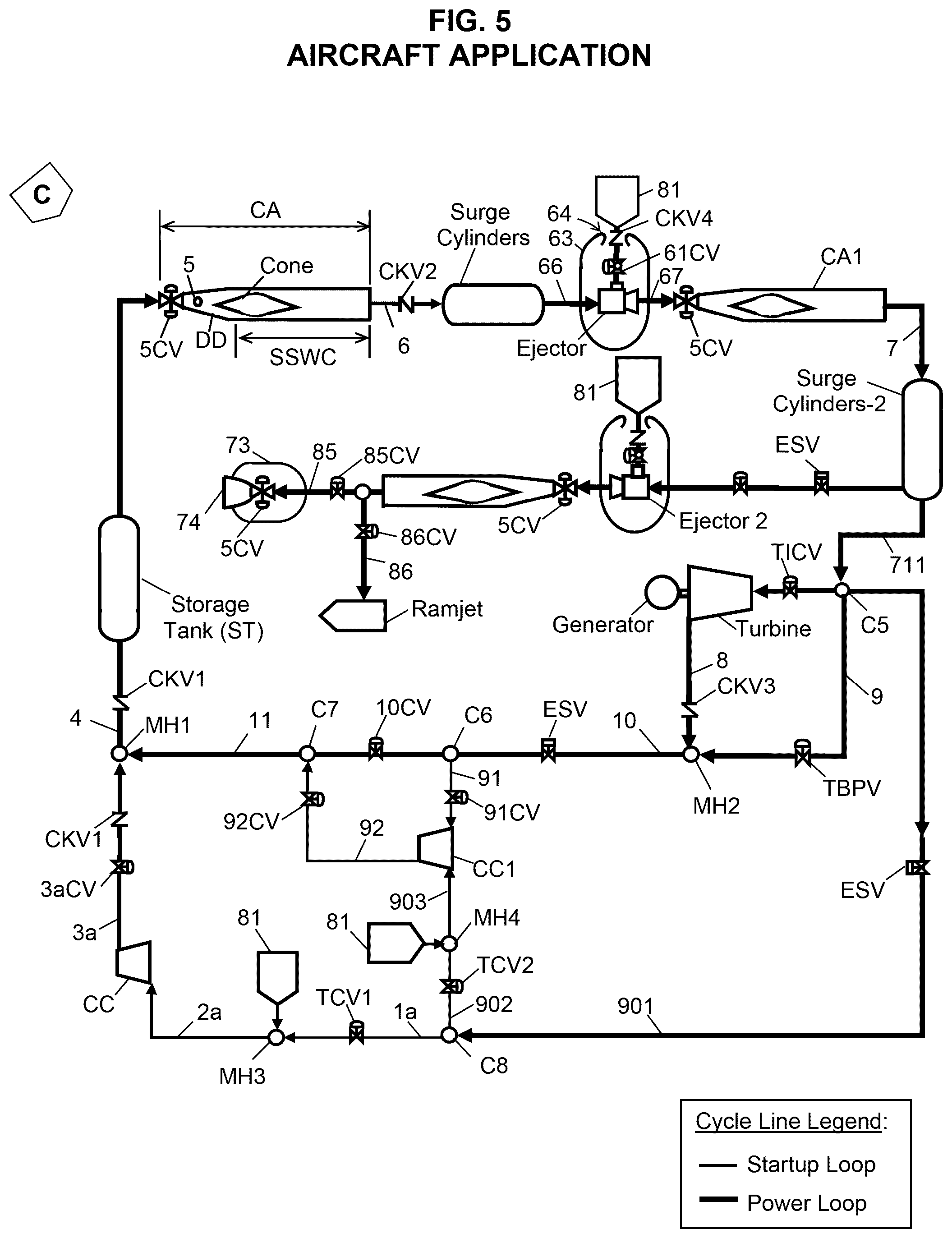 Patent US12129813 Figure 7 – Power plant cycle using renewable energy facilitated by a supersonic shock wave compressor apparatus