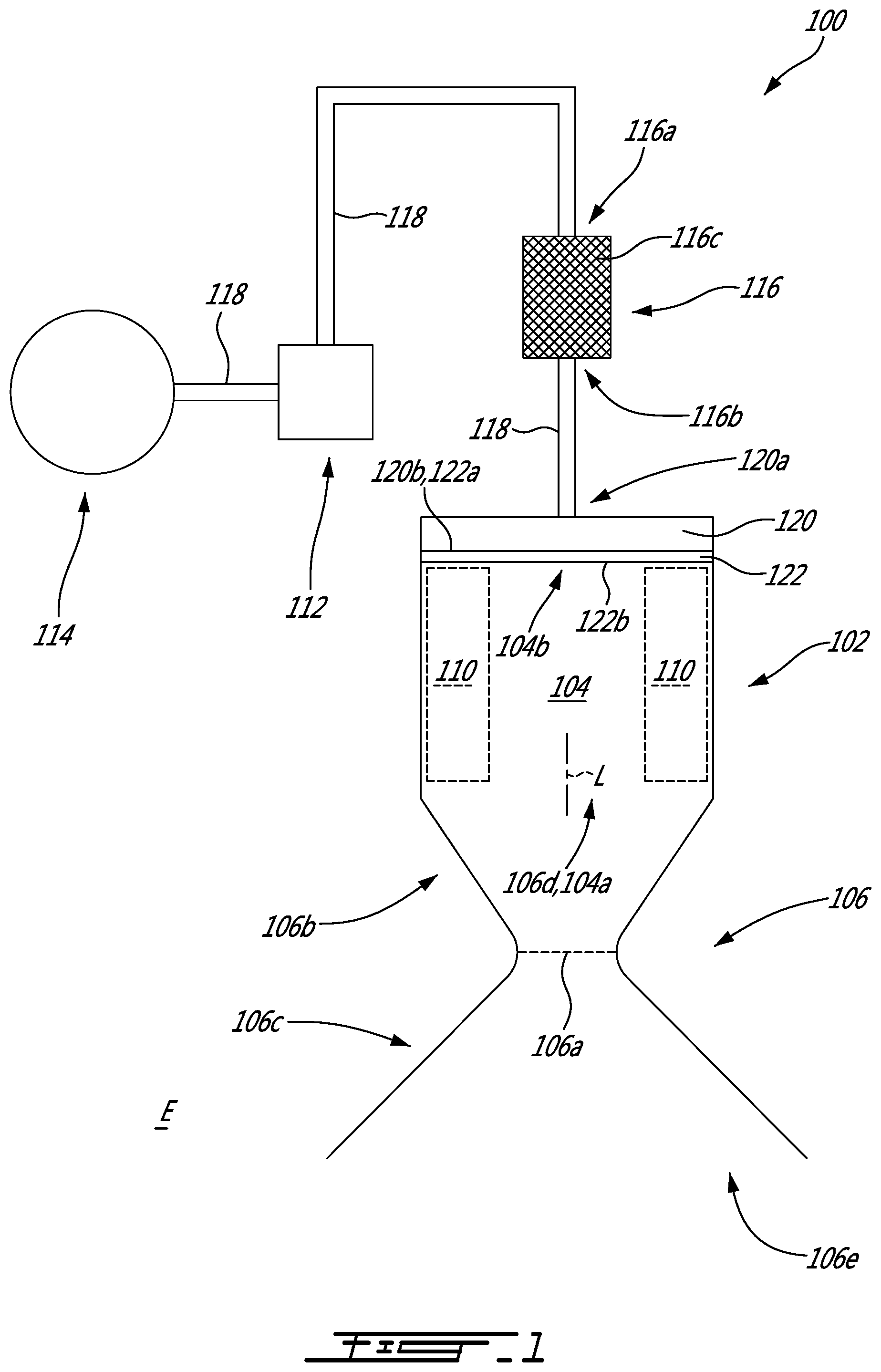 Patent US12129814 Figure 1 – Thrust vector control for hybrid propellants rocket engine with embedded fluid injection ports