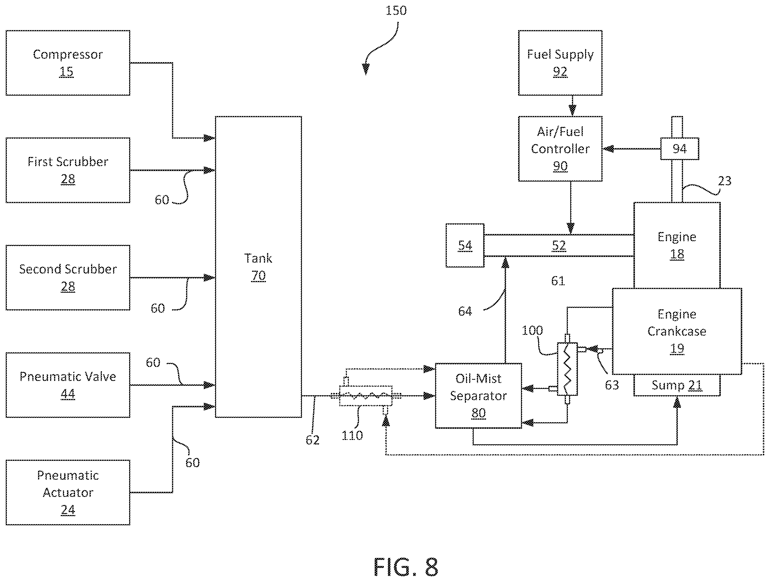 Patent US12129816 Figure 9 – Compression emissions evacuator