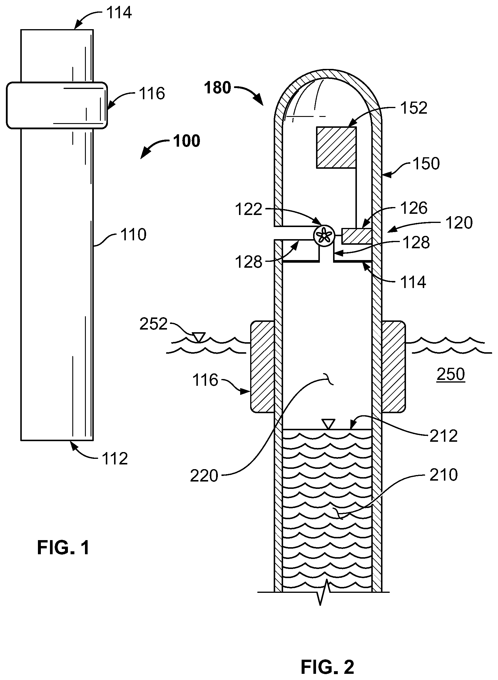 Patent US12129820 Figure 1 – Tubular wave power device