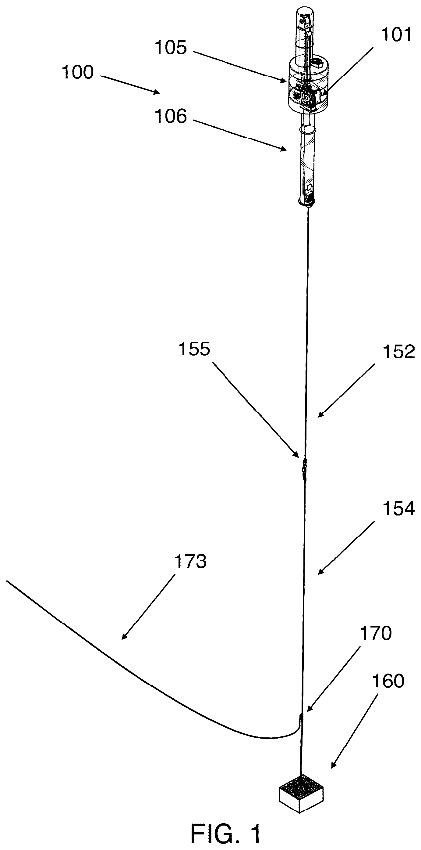 Patent US12129821 Figure 1 – System and method for wave energy converting device