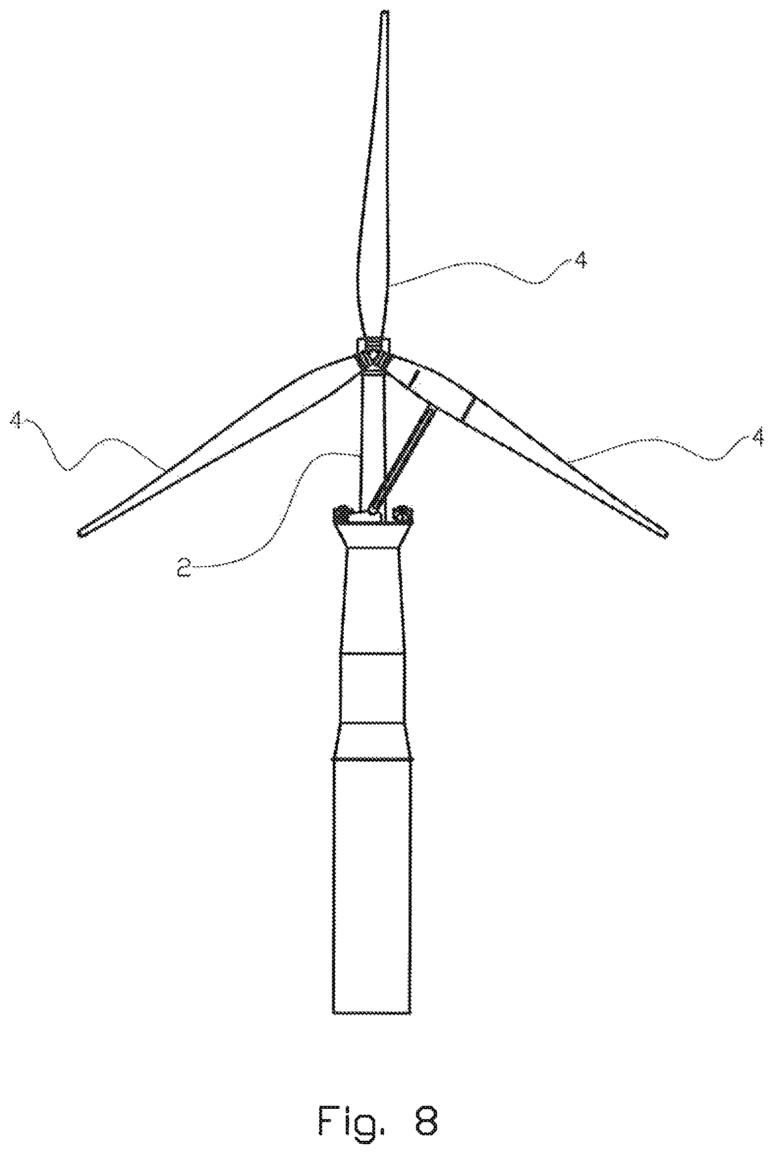 Patent US12129824 Figure 8 – Method for installing an offshore wind turbine and a substructure for an offshore wind turbine