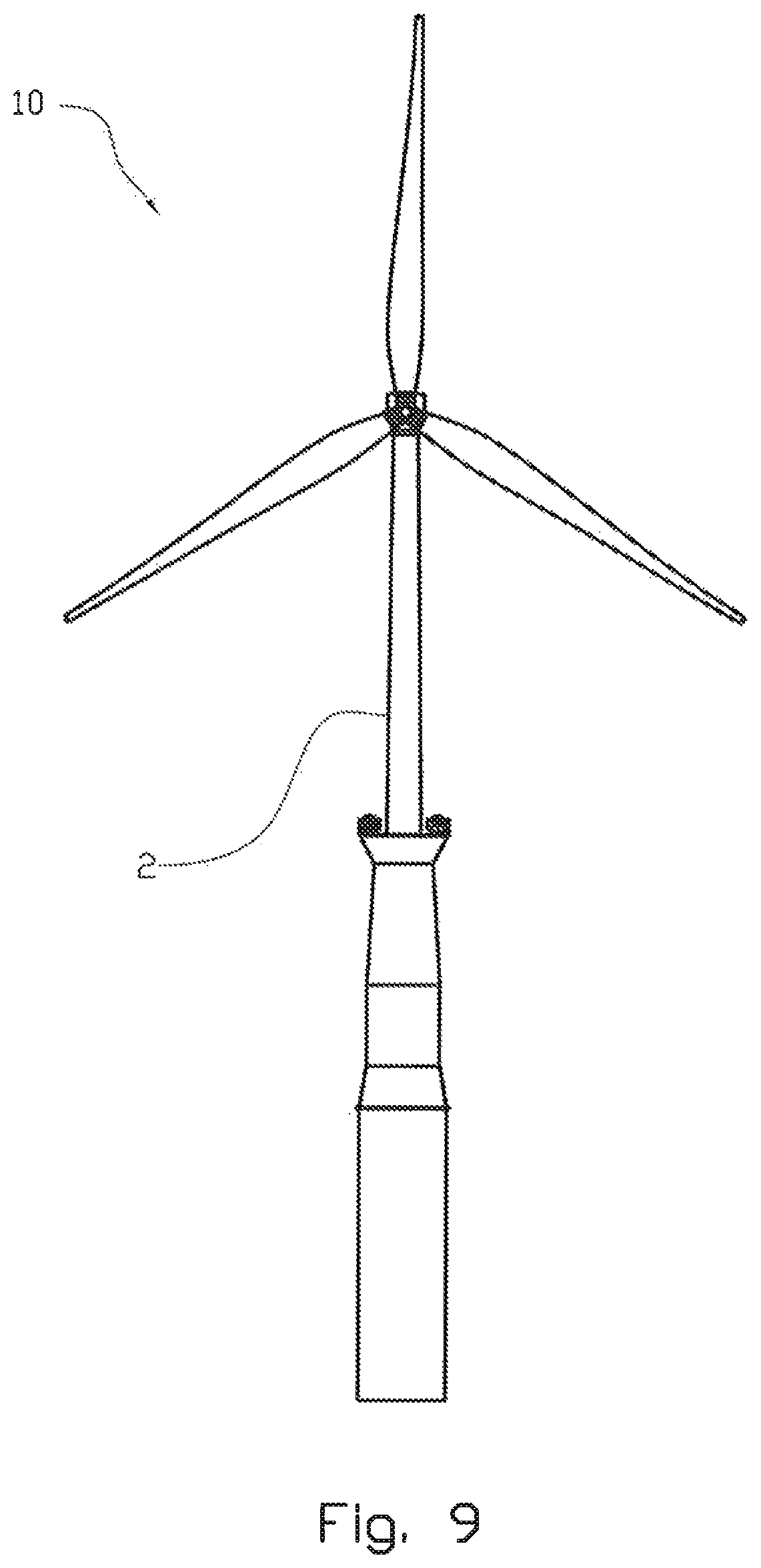 Patent US12129824 Figure 9 – Method for installing an offshore wind turbine and a substructure for an offshore wind turbine