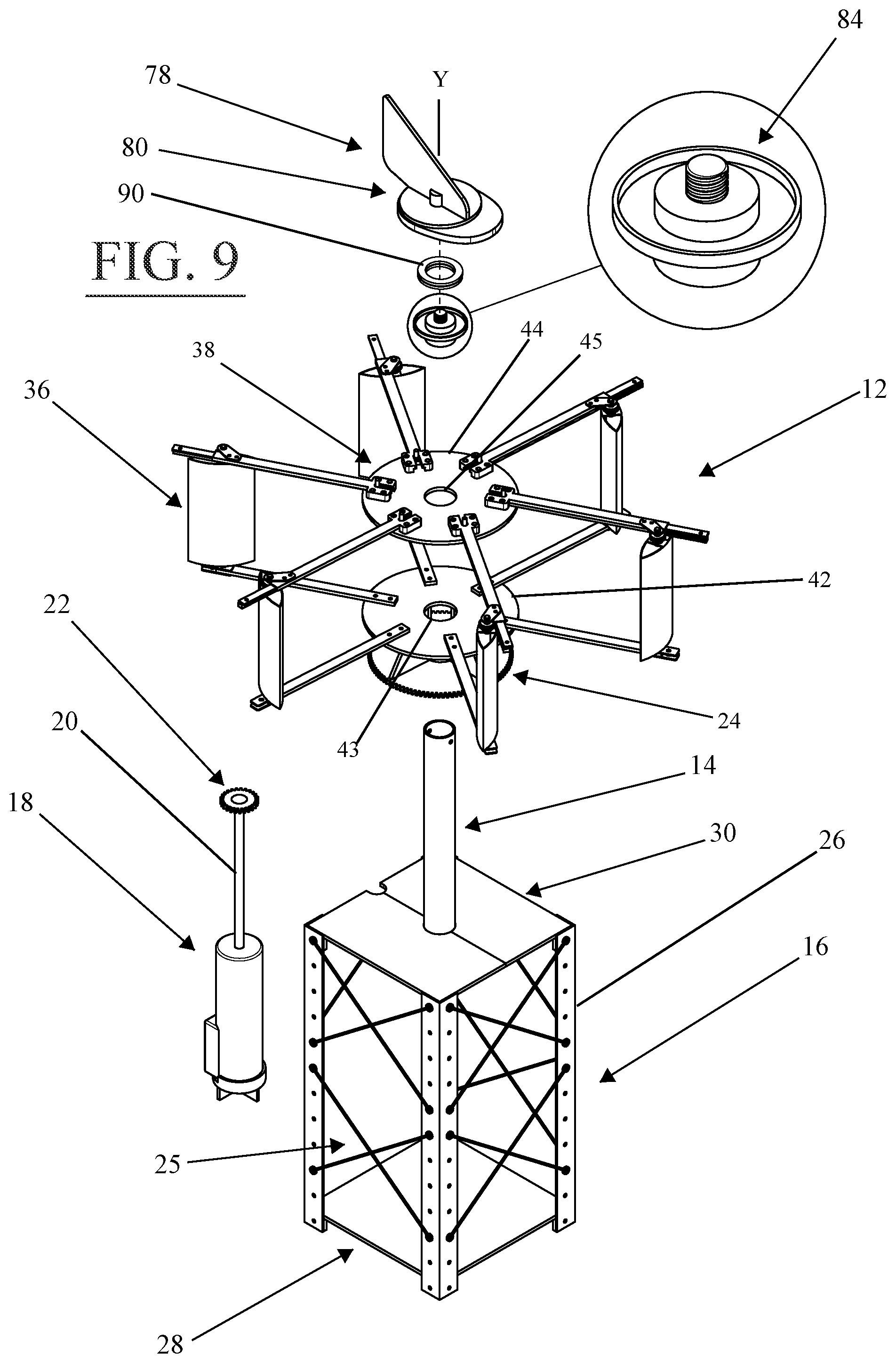 Patent US12129827 Figure 6 – Vertical axis wind turbine