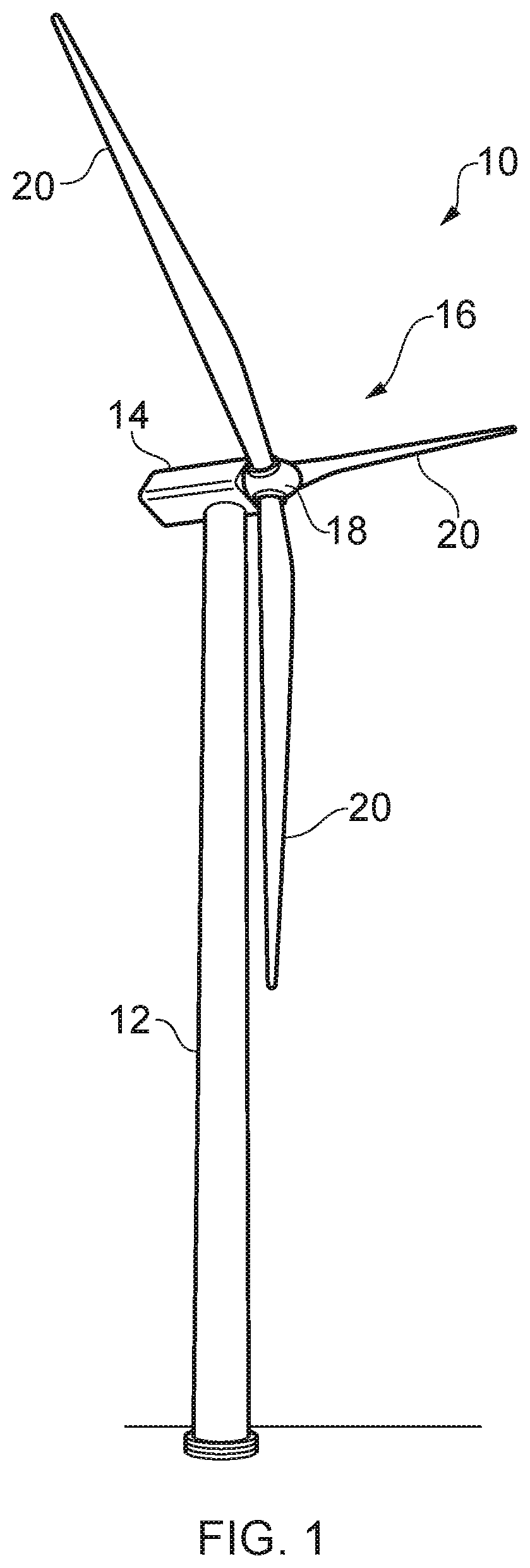 Patent US12129831 Figure 1 – Wind turbine lightning protection system