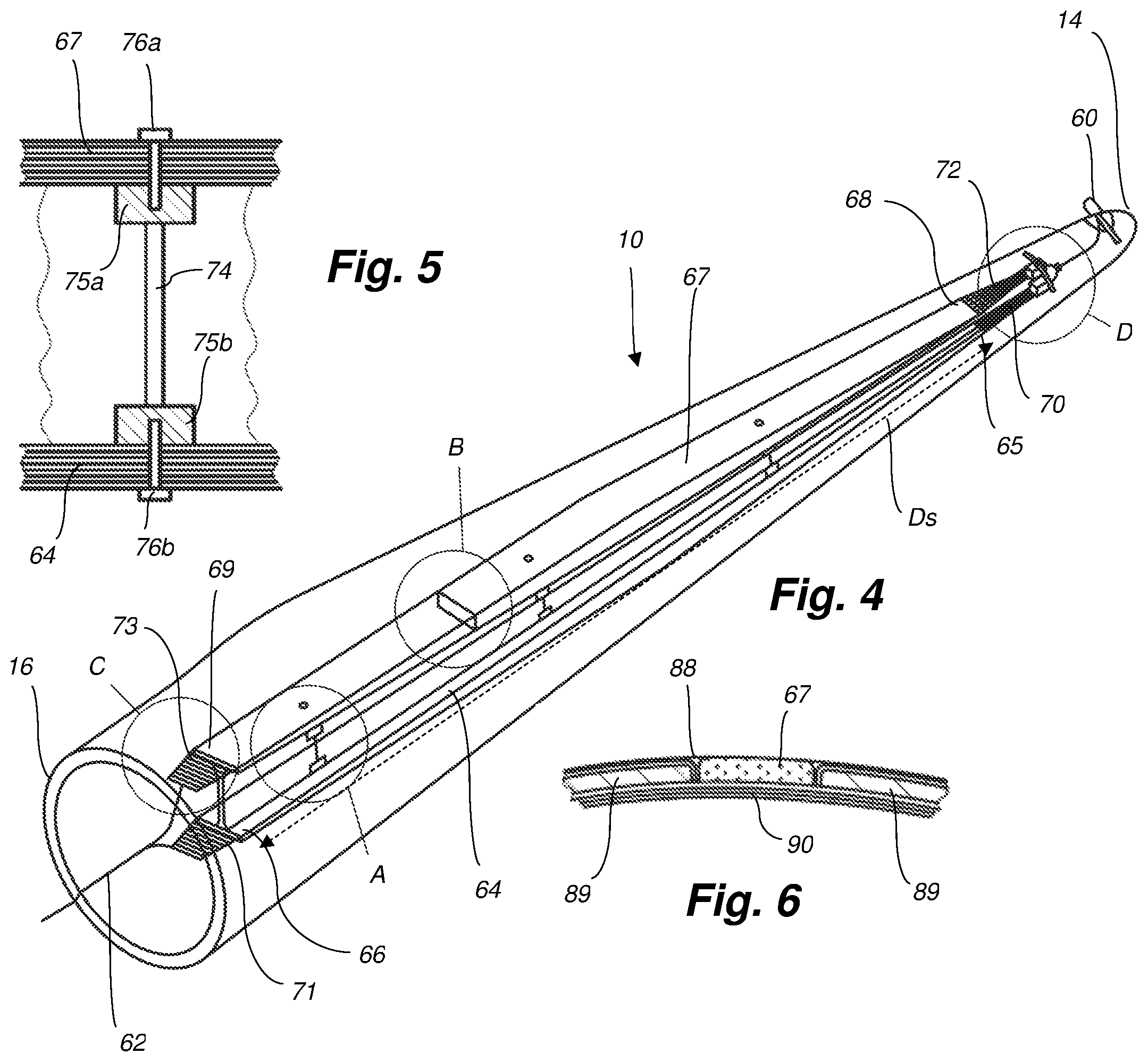 Patent US12129832 Figure 3 – Spar cap assembly for a wind turbine blade with a lightning protection system