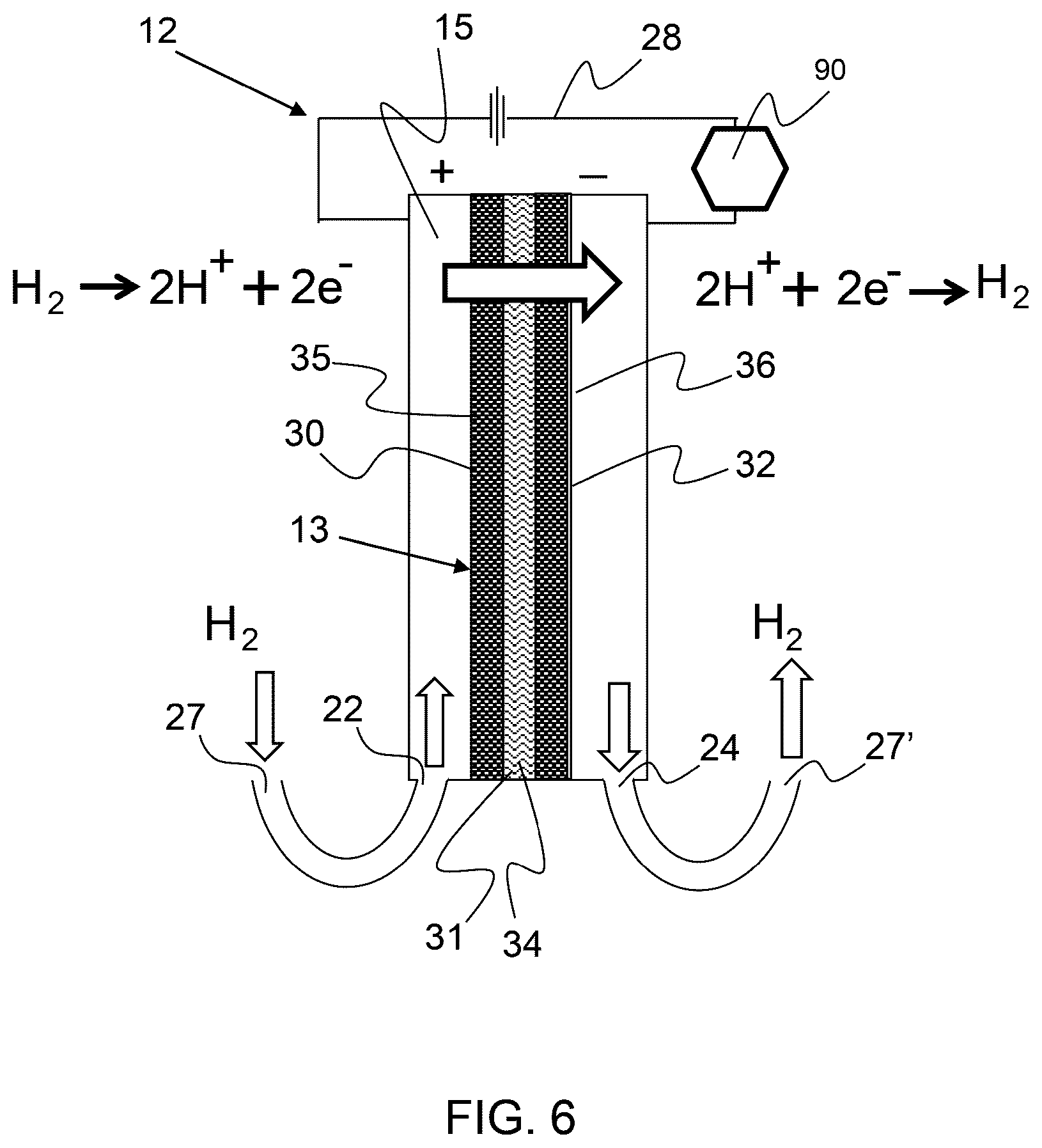 Patent US12129837 Figure 5 – Advanced metal hydride heat transfer system utilizing an electrochemical hydrogen compressor