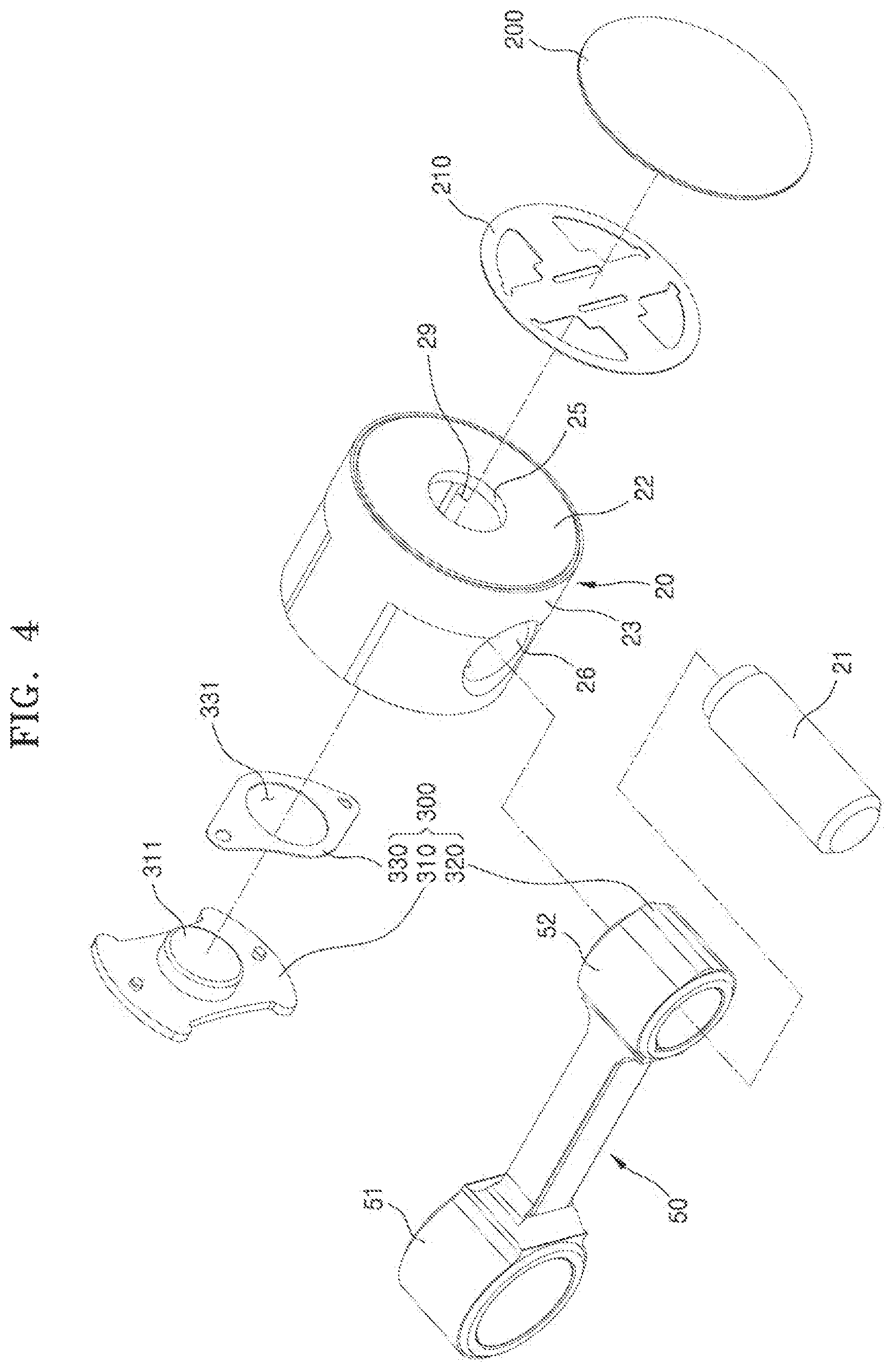 Patent US12129842 Figure 4 – Reciprocal compressor and refrigerator including the same