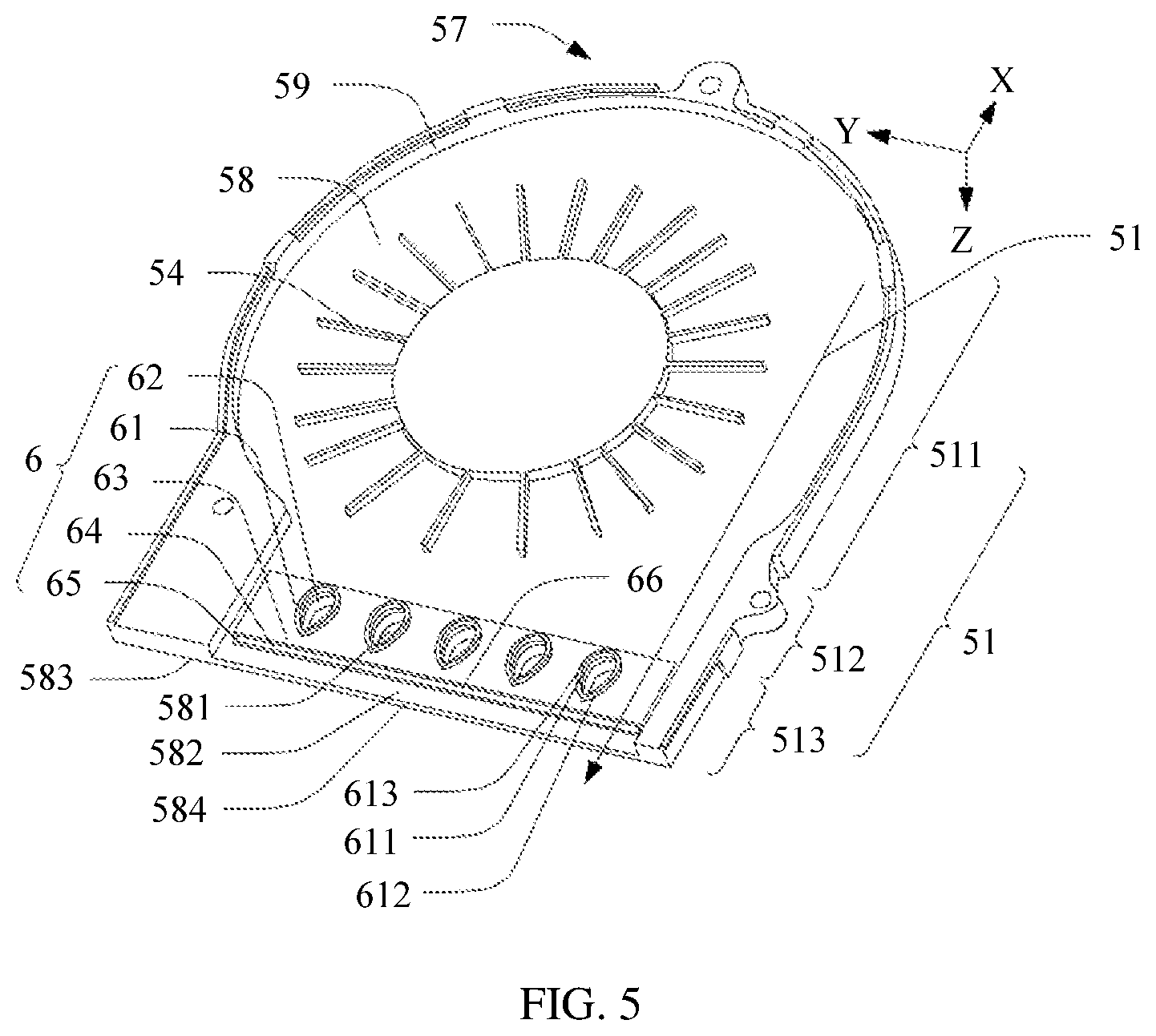 Patent US12129860 Figure 4 – Fan and electronic device