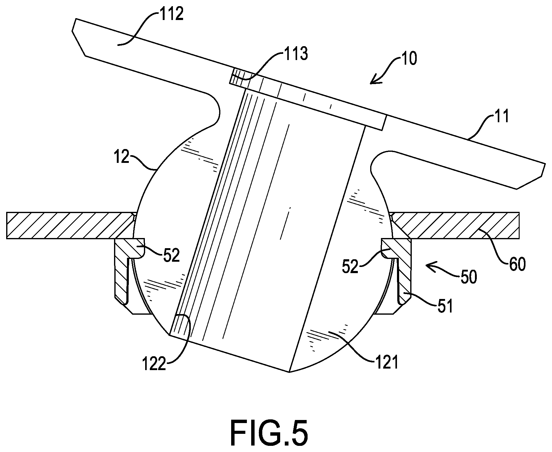 Patent US12129863 Figure 5 – Adapting assembly of a ceiling fan and ceiling fan having the same