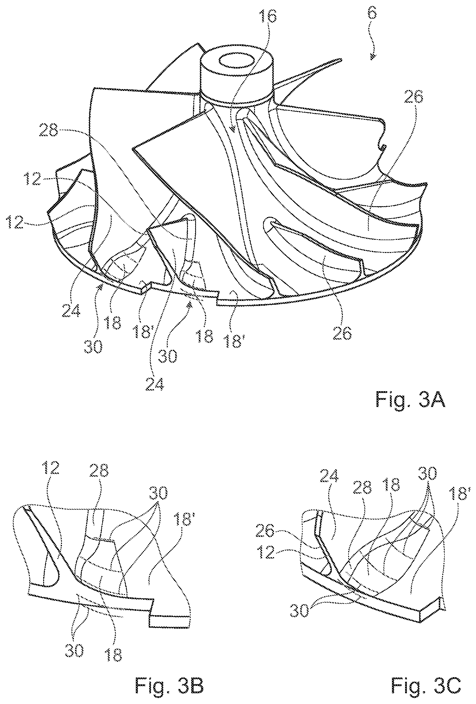 Patent US12129865 Figure 3 – Compressor wheel