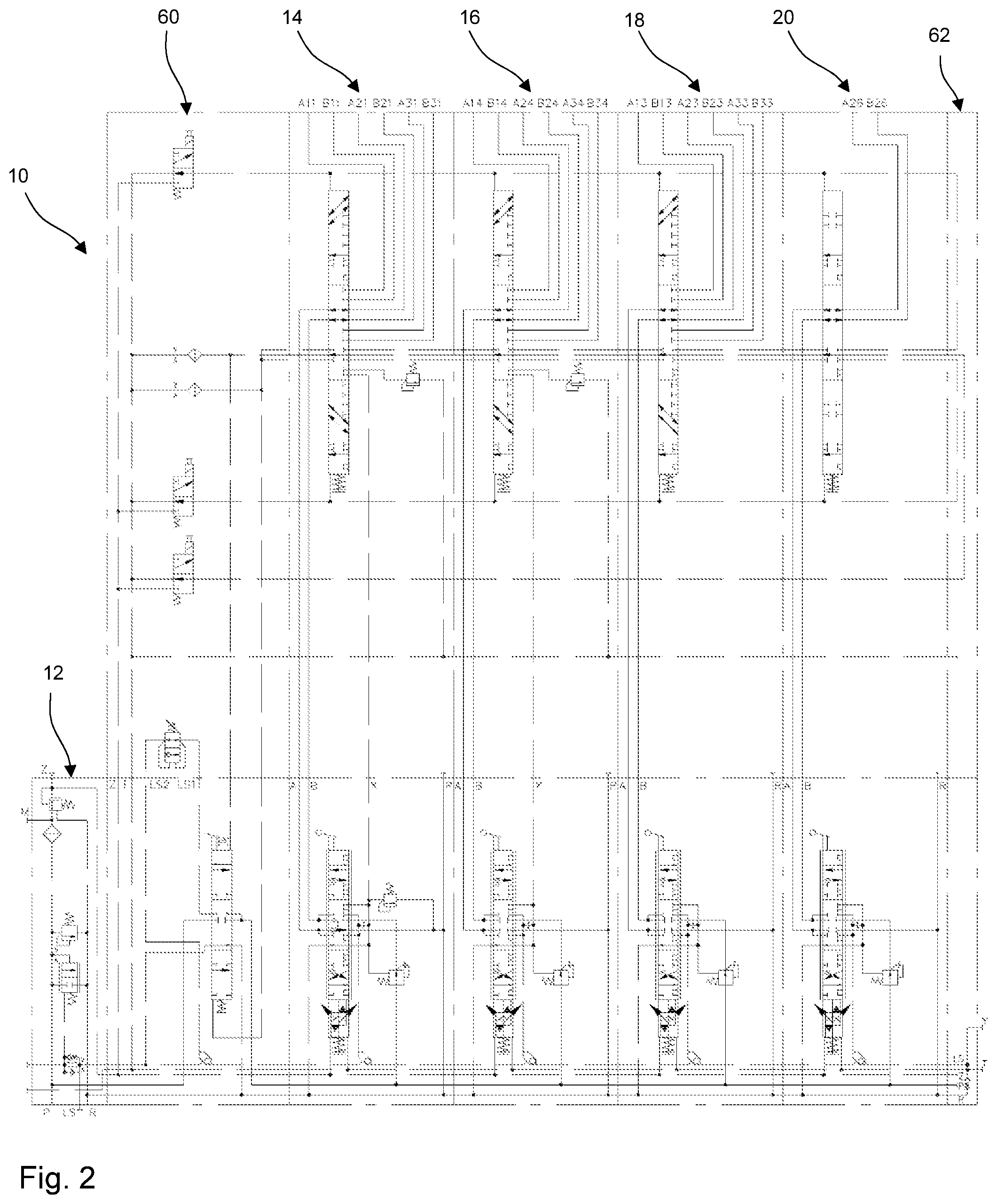Patent US12129873 Figure 2 – Hydraulic valve assembly