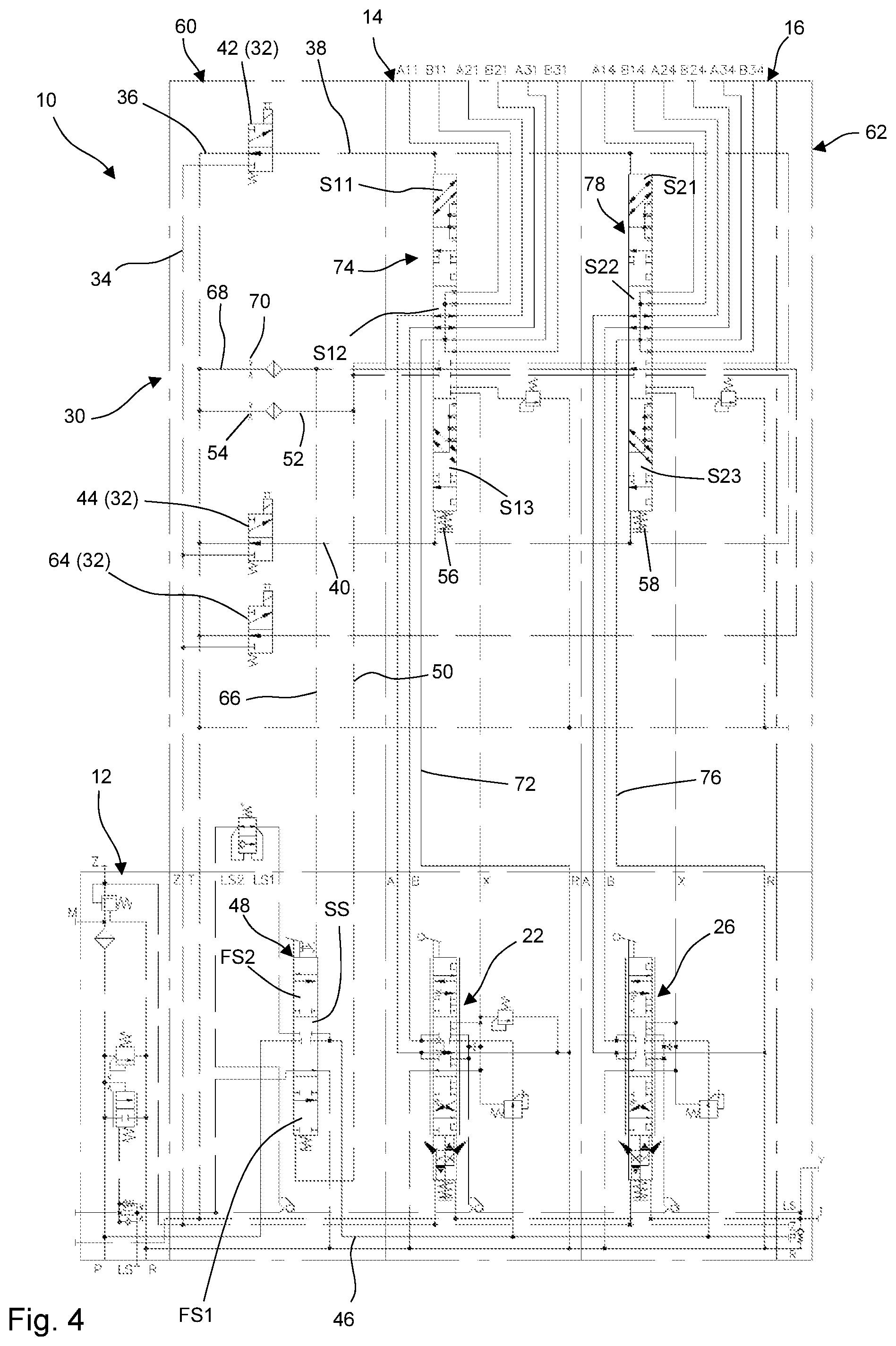 Patent US12129873 Figure 4 – Hydraulic valve assembly