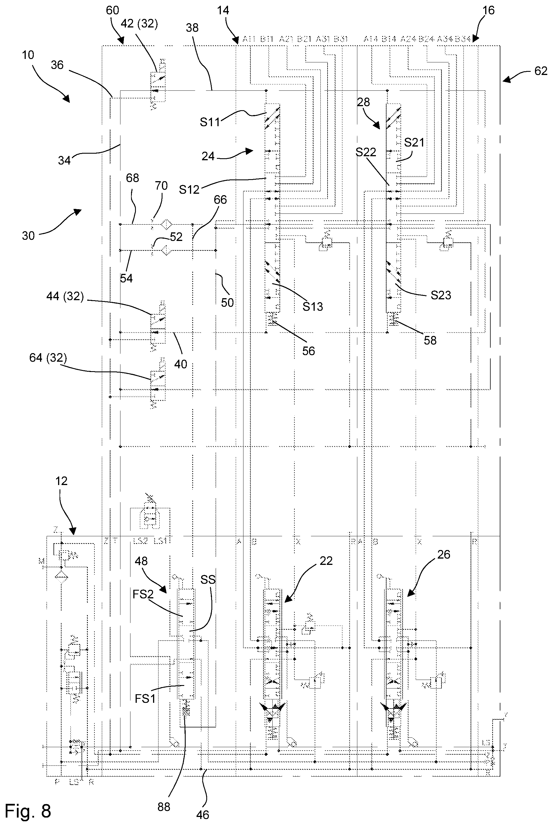 Patent US12129873 Figure 8 – Hydraulic valve assembly