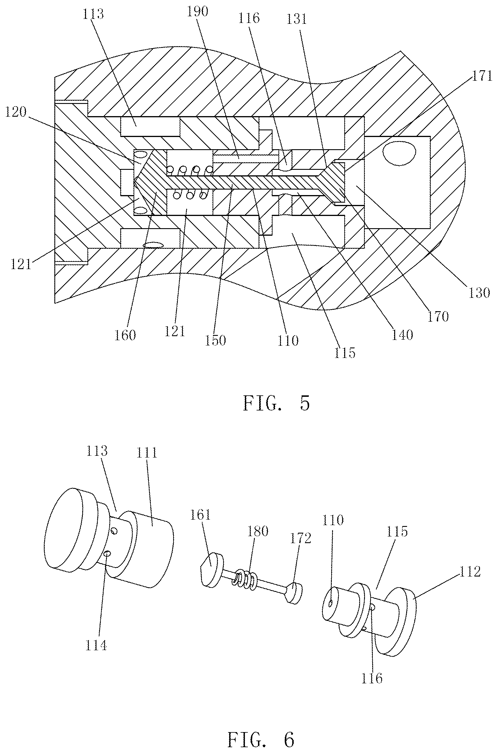 Patent US12129874 Figure 5 – Radial piston hydraulic device distributing flow by pilot operated check valves and operating method thereof