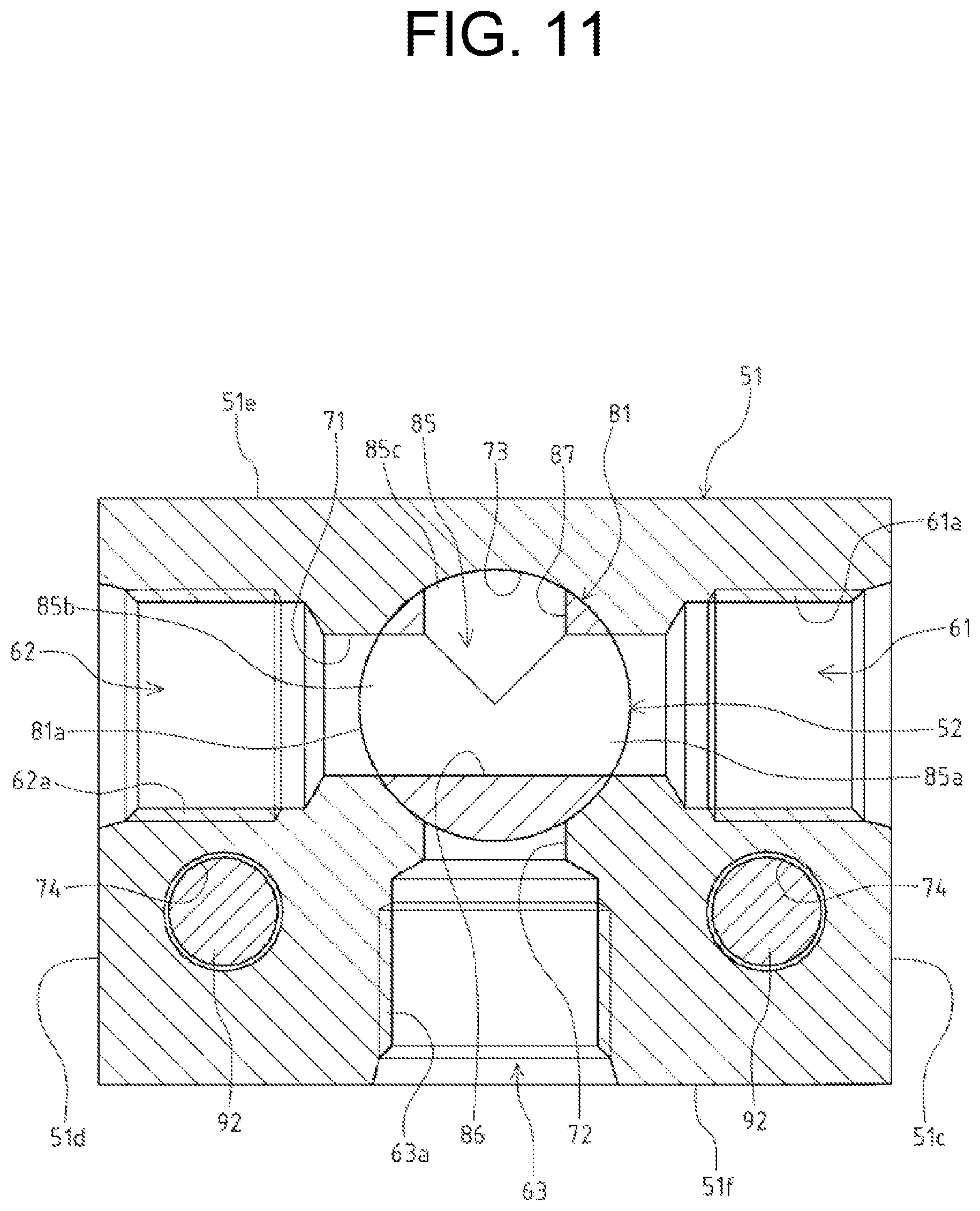 Patent US12129875 Figure 11 – Flow path switching valve, and construction machine equipped with same