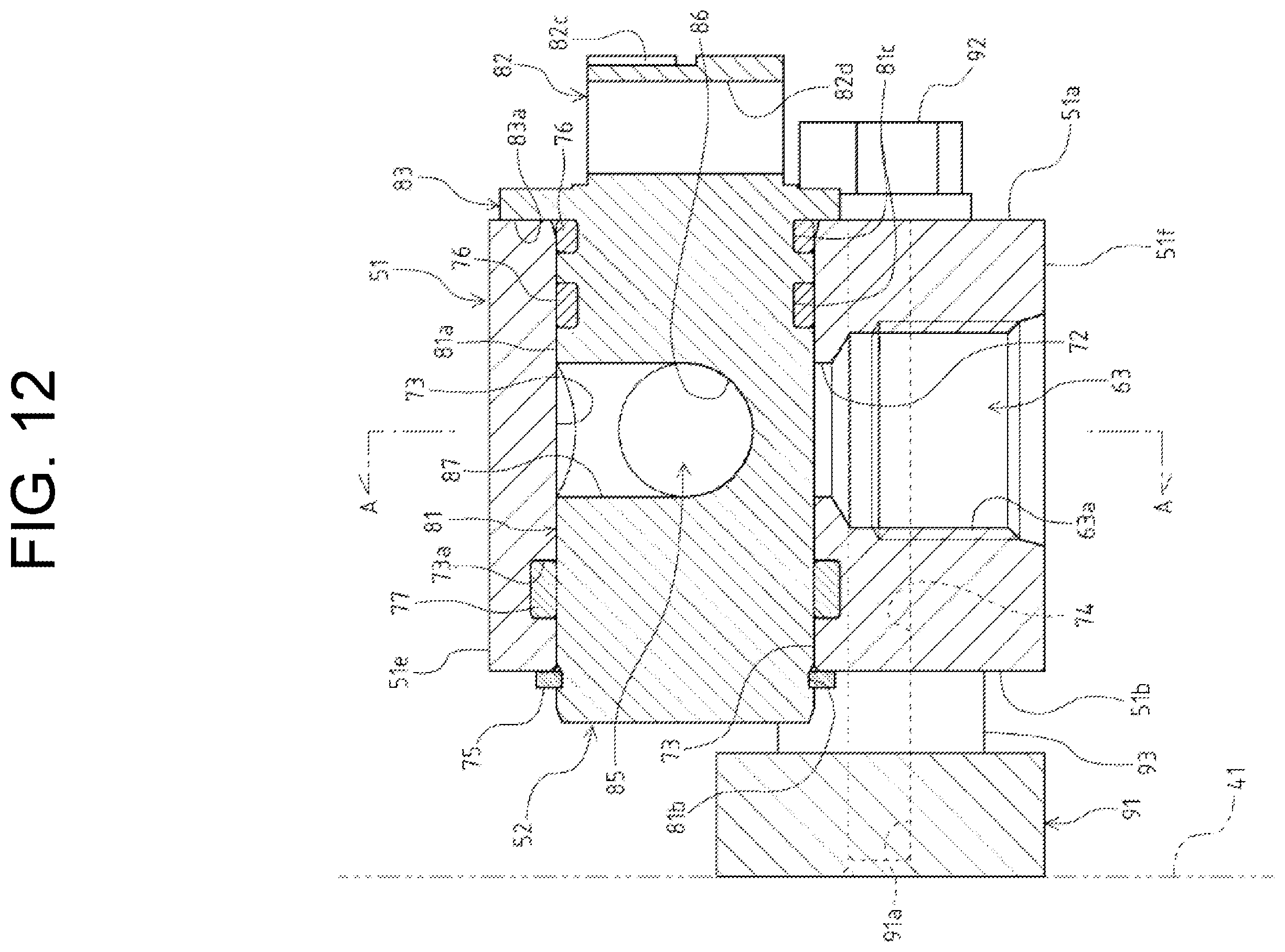 Patent US12129875 Figure 12 – Flow path switching valve, and construction machine equipped with same