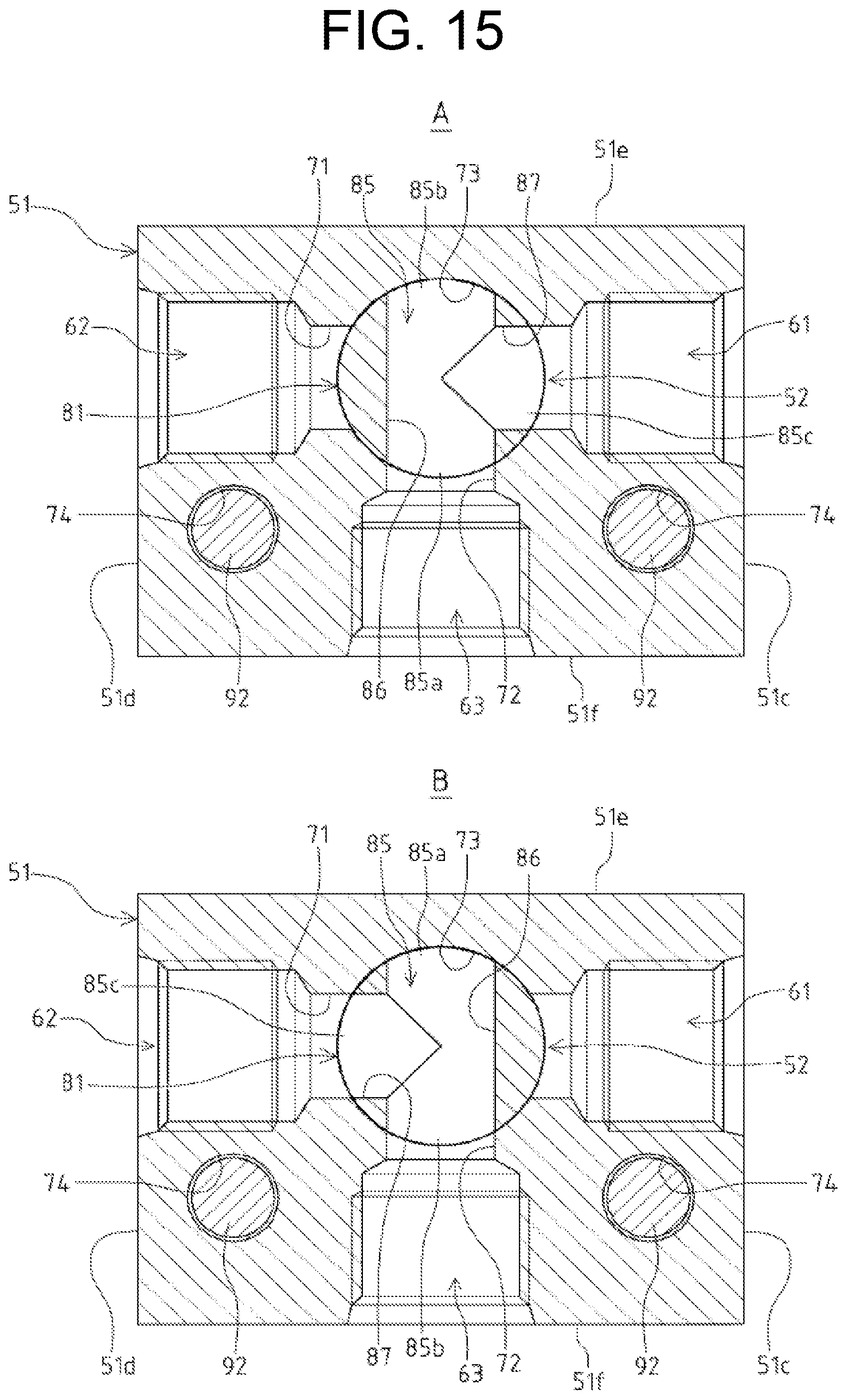 Patent US12129875 Figure 15 – Flow path switching valve, and construction machine equipped with same