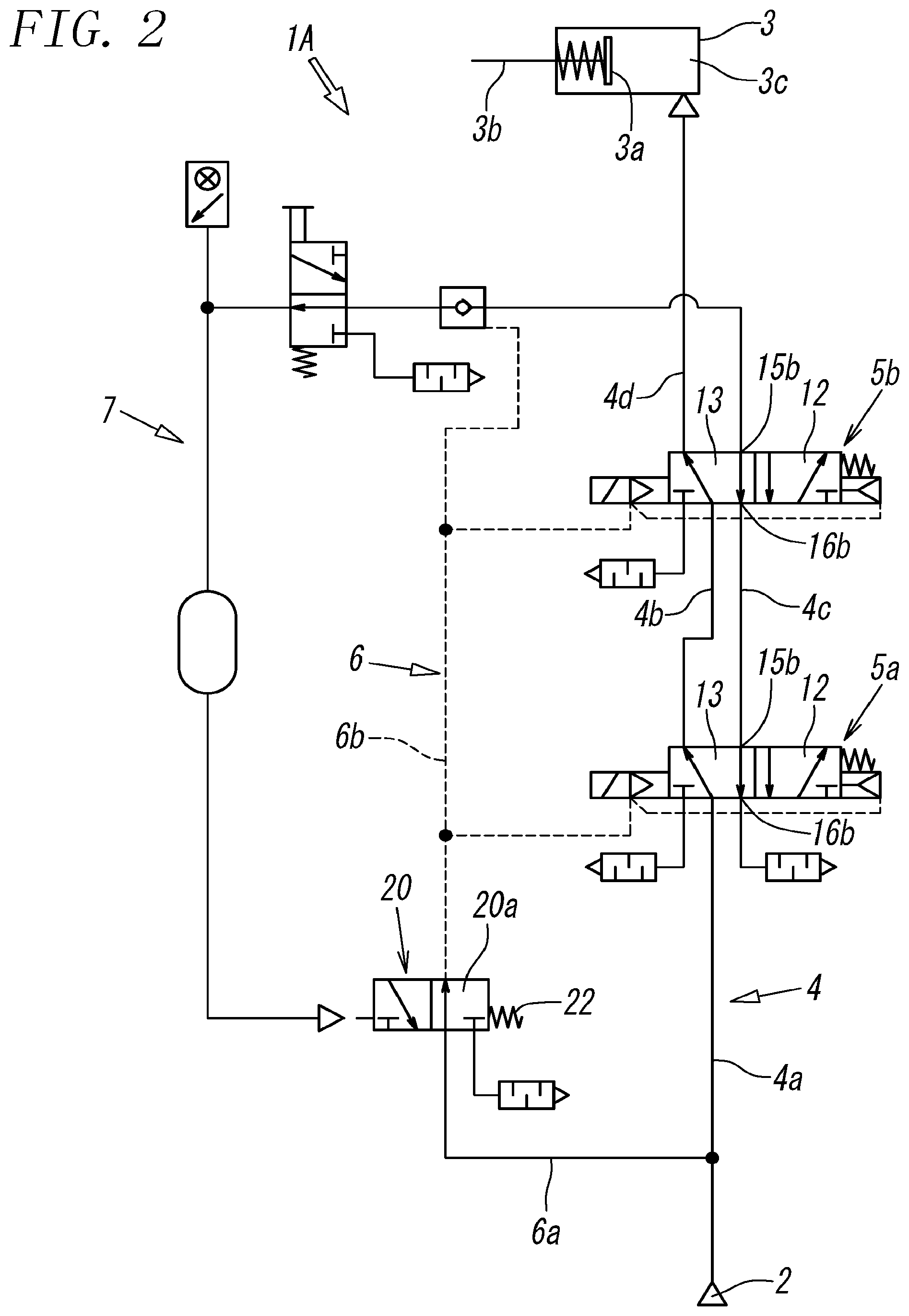 Patent US12129878 Figure 2 – Air control circuit equipped with safety feature