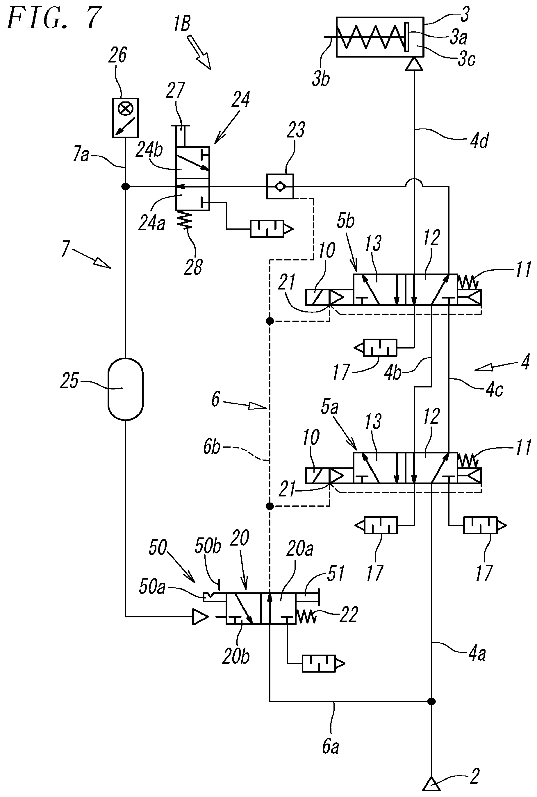 Patent US12129878 Figure 6 – Air control circuit equipped with safety feature