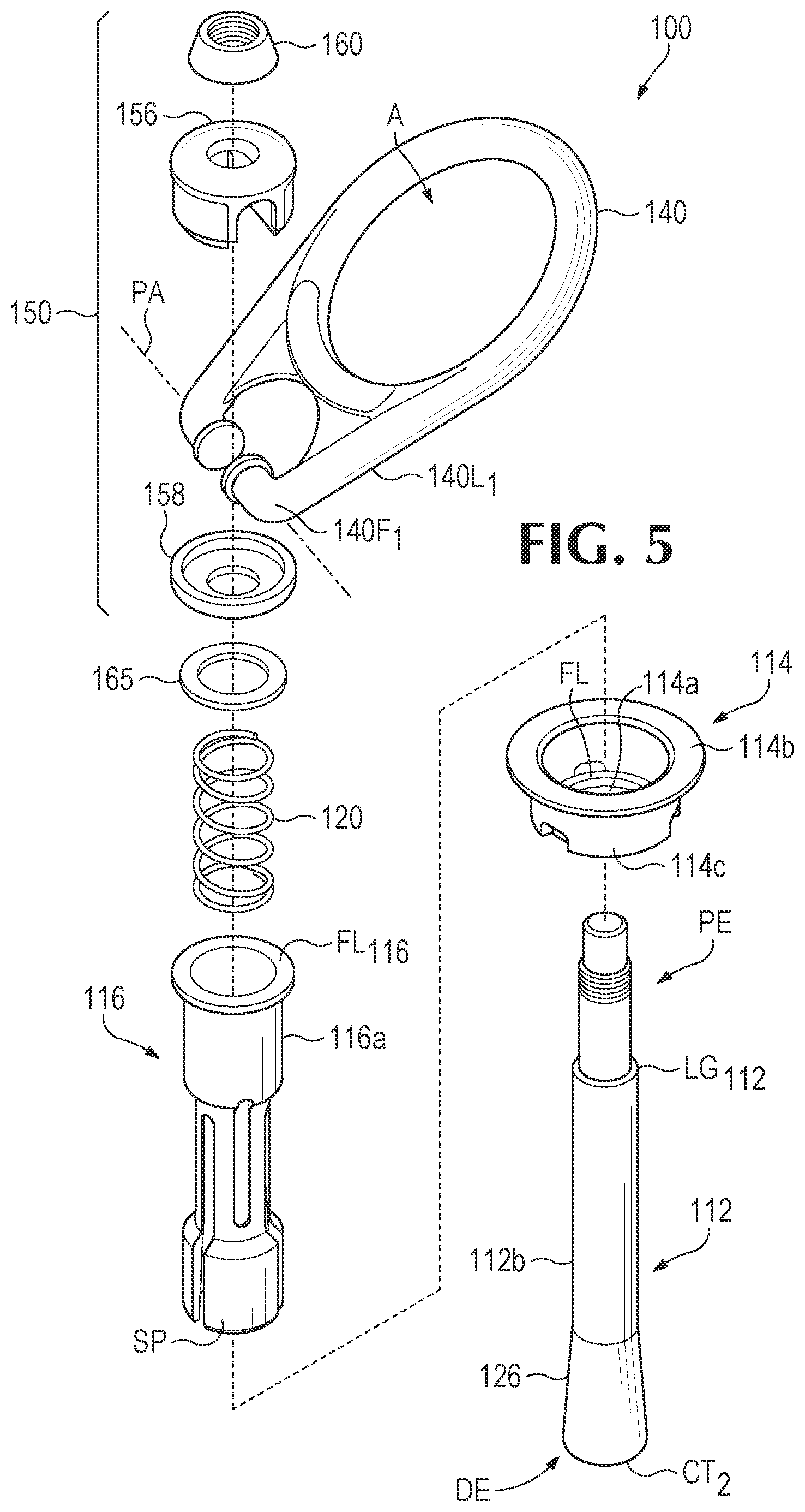 Patent US12129880 Figure 4 – Expansion bolt and pivot and swivel mechanism therefor