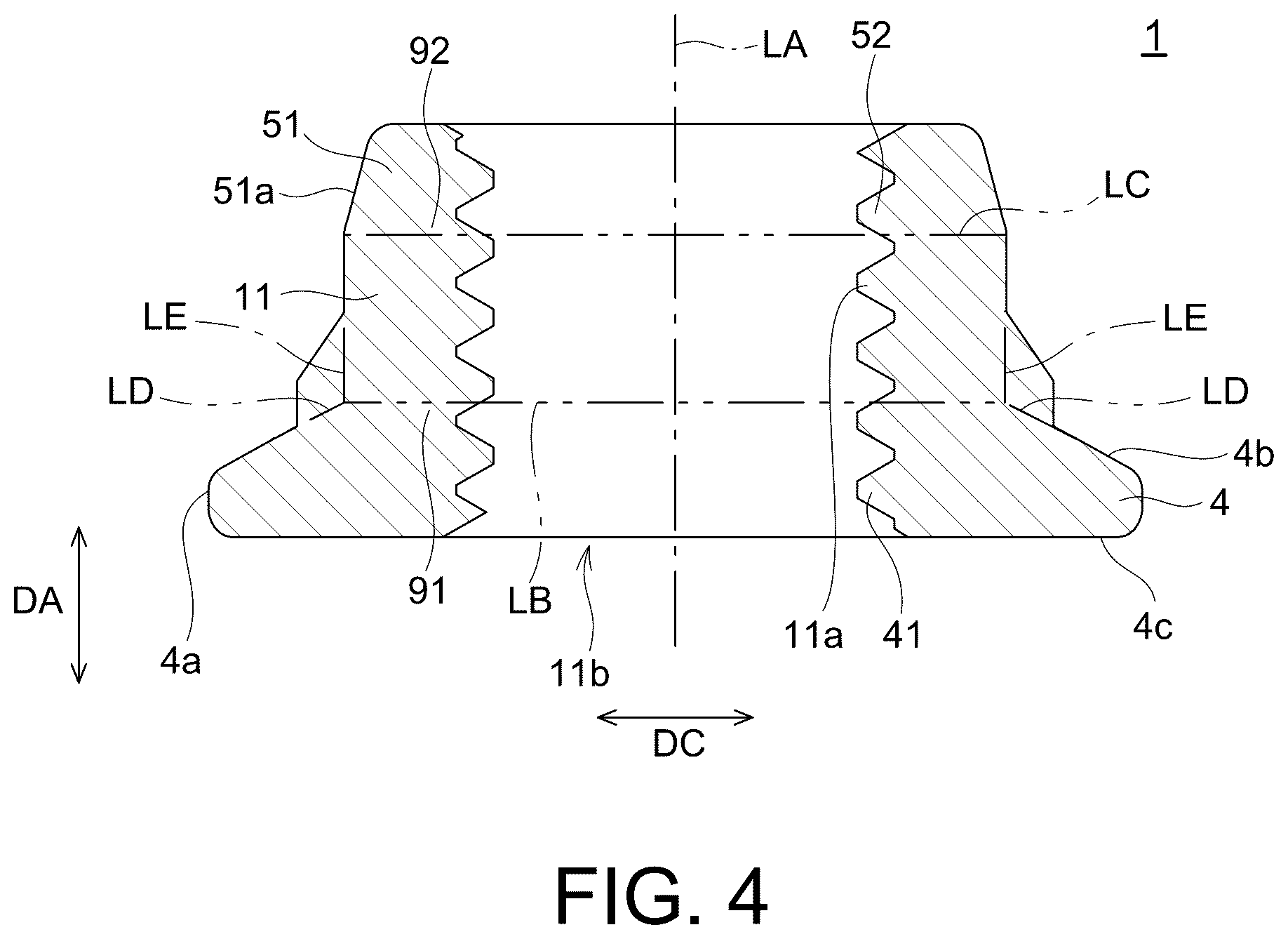 Patent US12129883 Figure 4 – Security nut and security bolt
