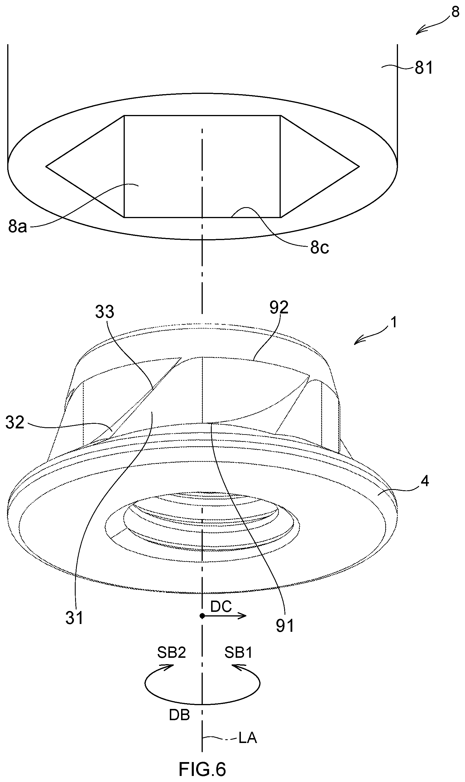 Patent US12129883 Figure 6 – Security nut and security bolt